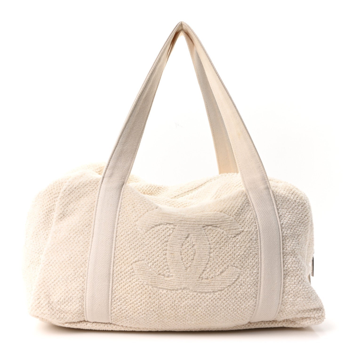 Chanel Terry Cotton CC Beach Tote Towel Set Ivory