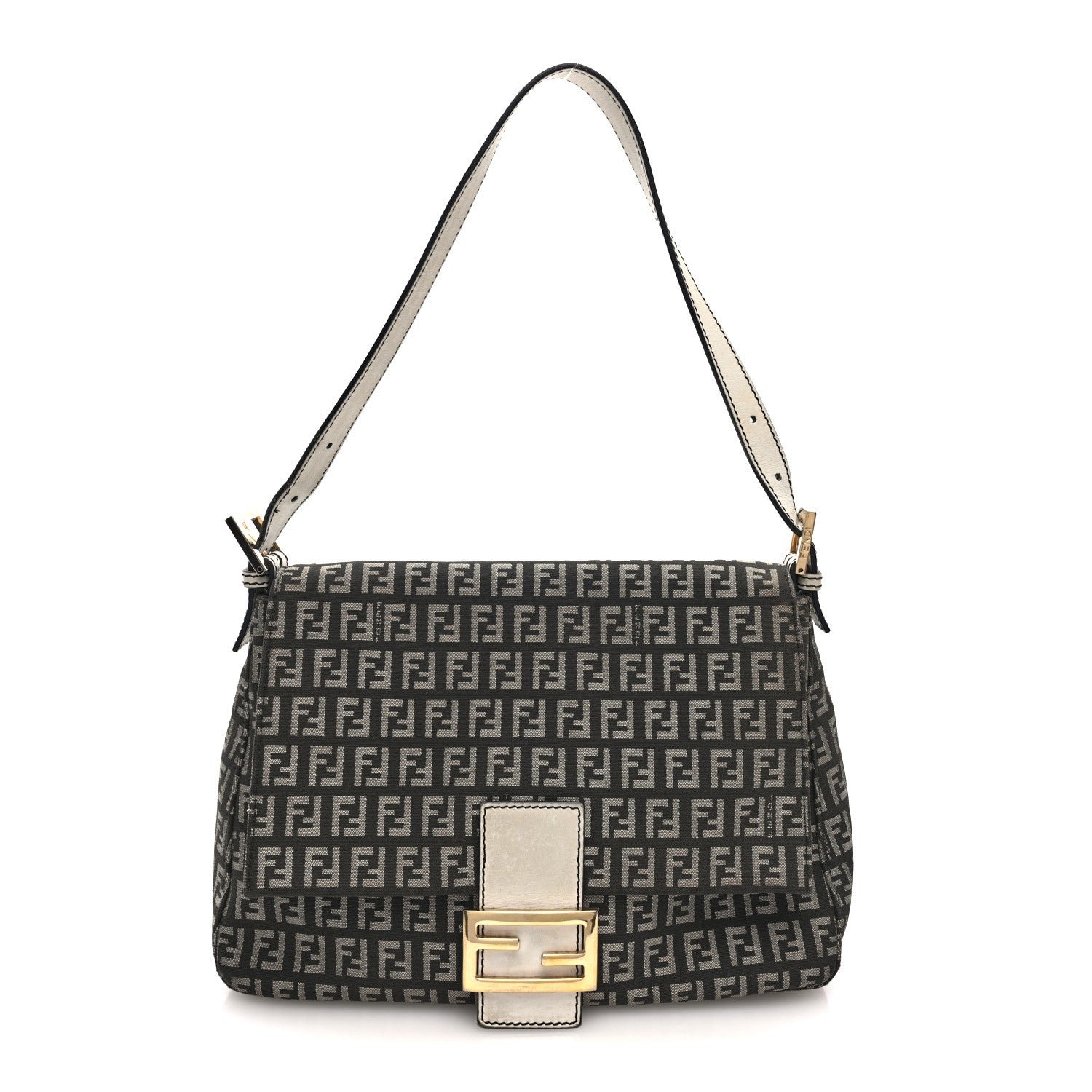 Fendi Zucchino Vitello Mama Baguette White