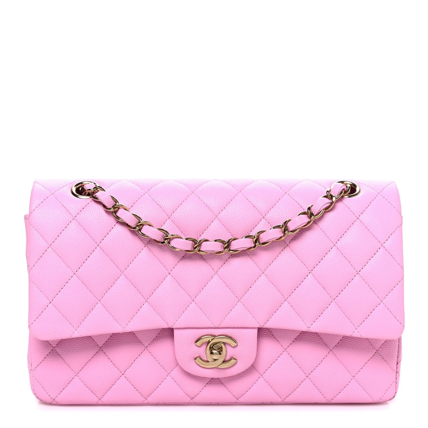 Chanel Caviar Quilted Medium Double Flap Pink