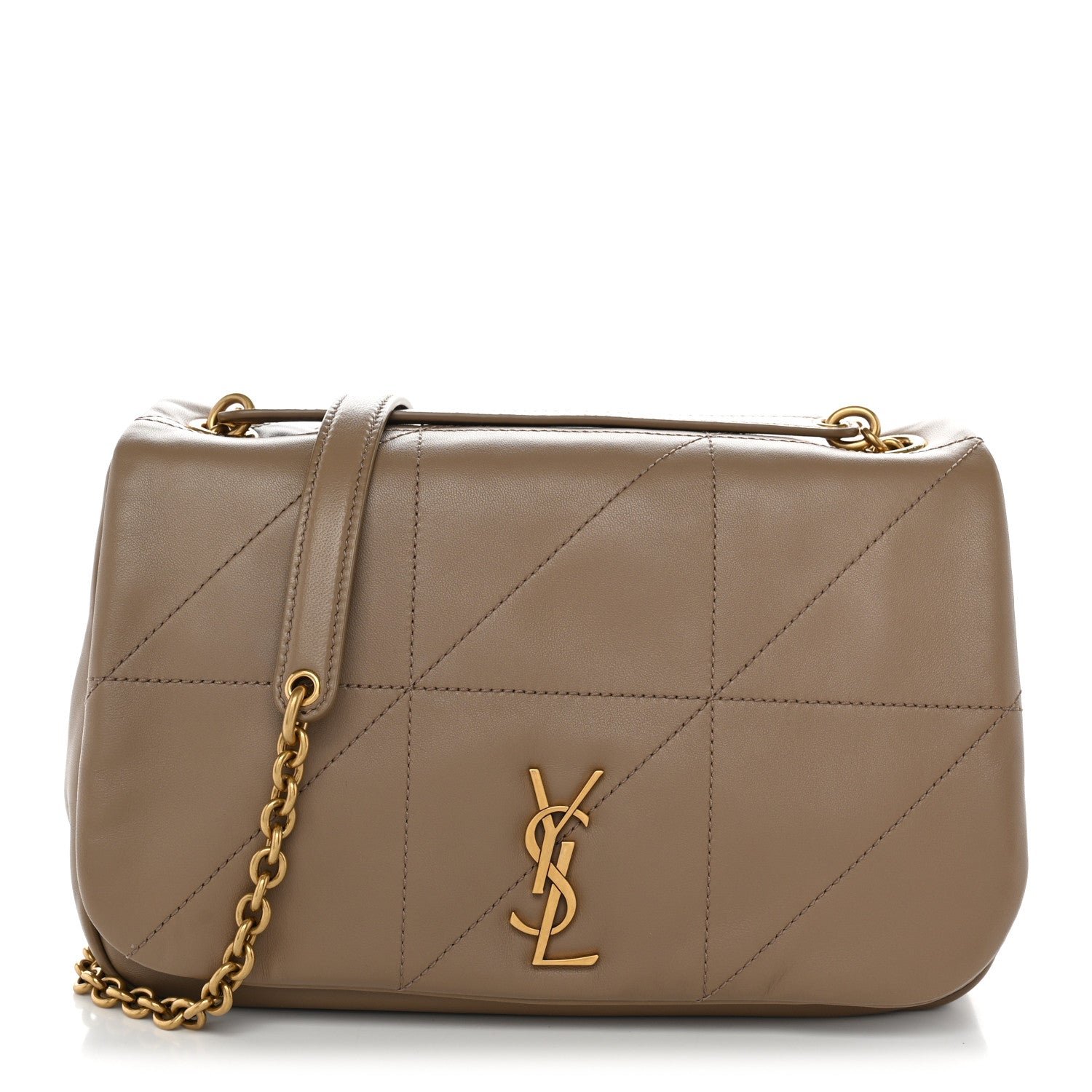 Saint Laurent Lambskin Matelasse Monogram Small Jamie 4.3 Taupe