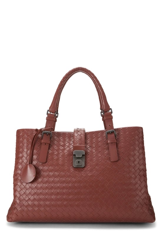 Bottega Veneta Brown Intrecciato Roma Tote Medium