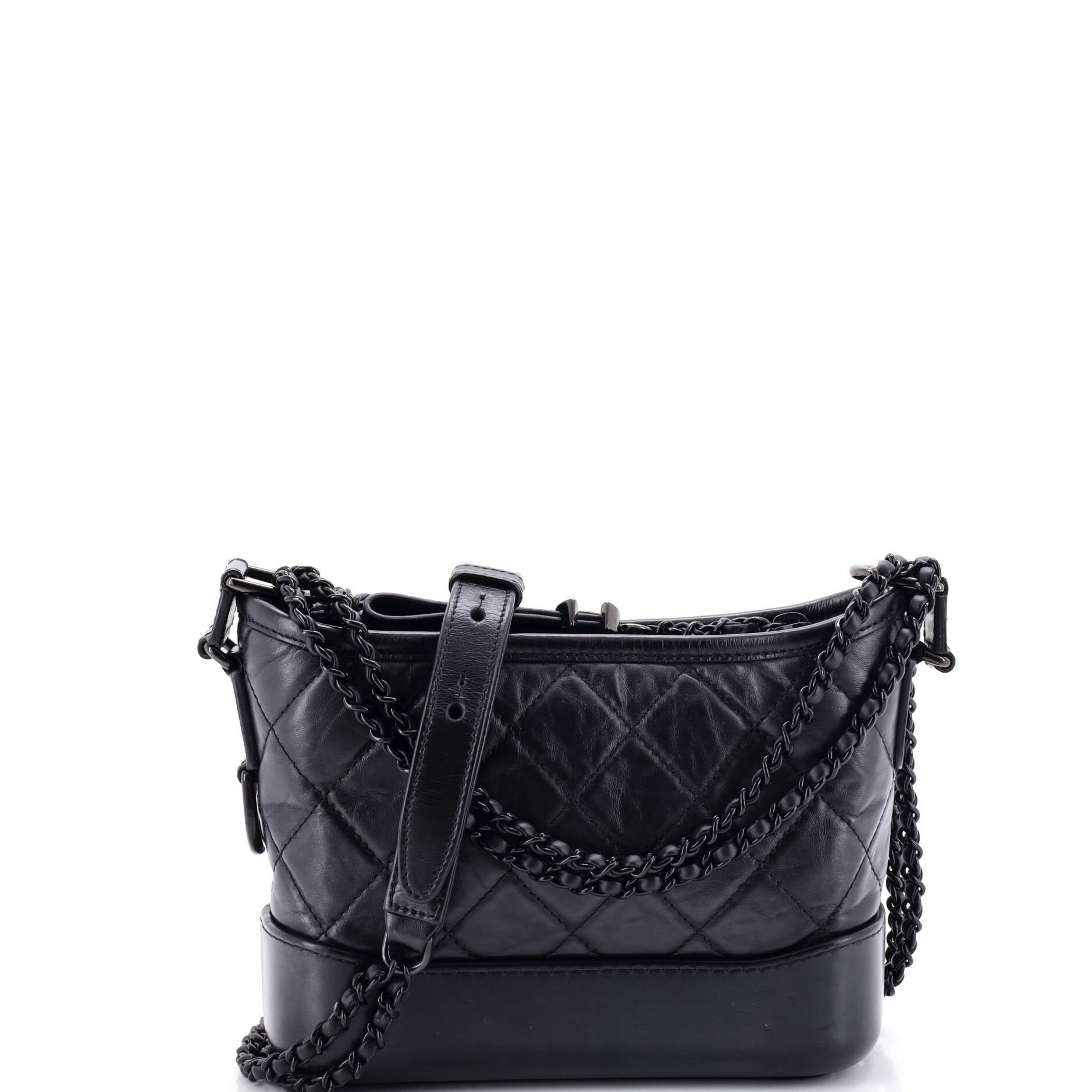 So Black Gabrielle Hobo Quilted Aged Calfskin Small