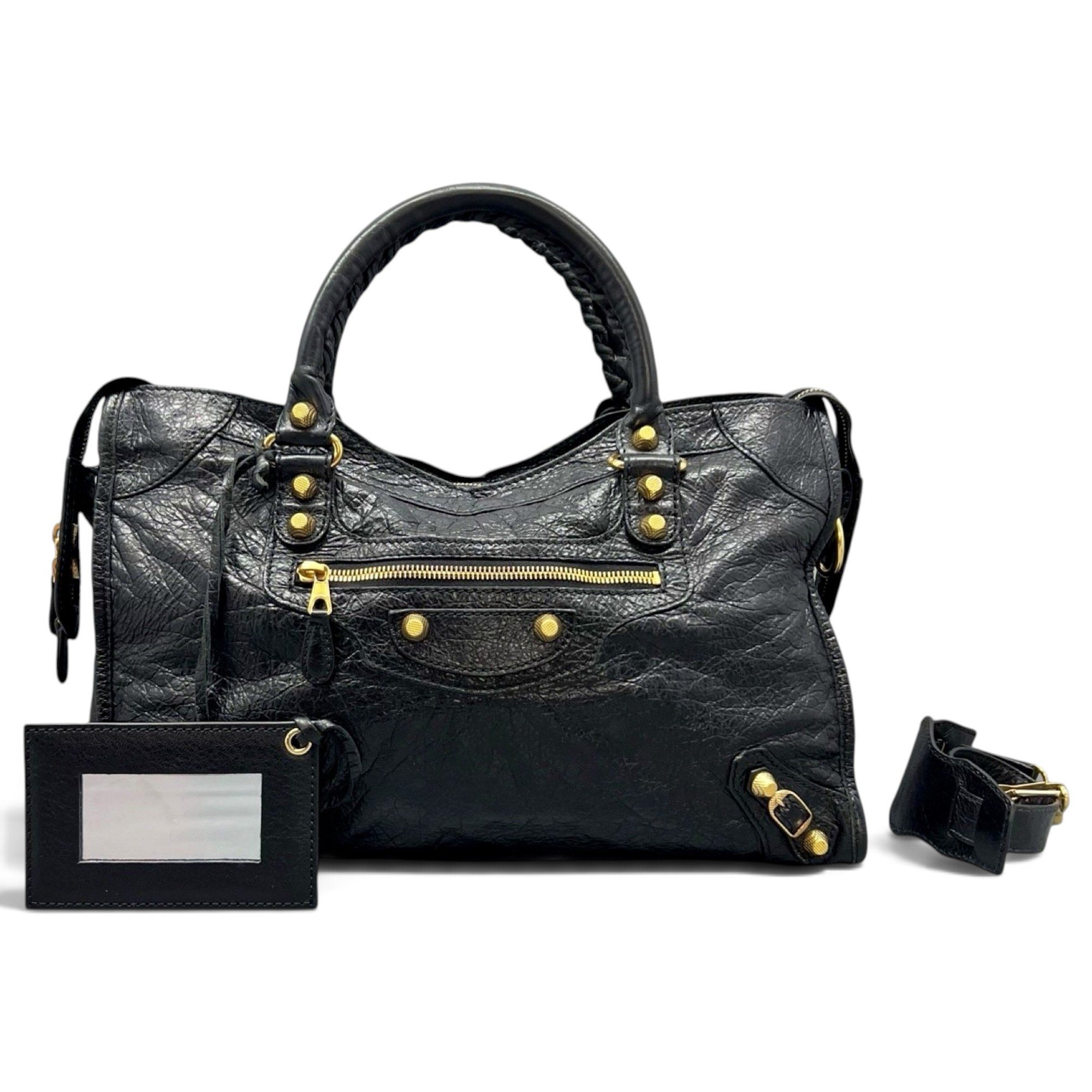 City leather handbag