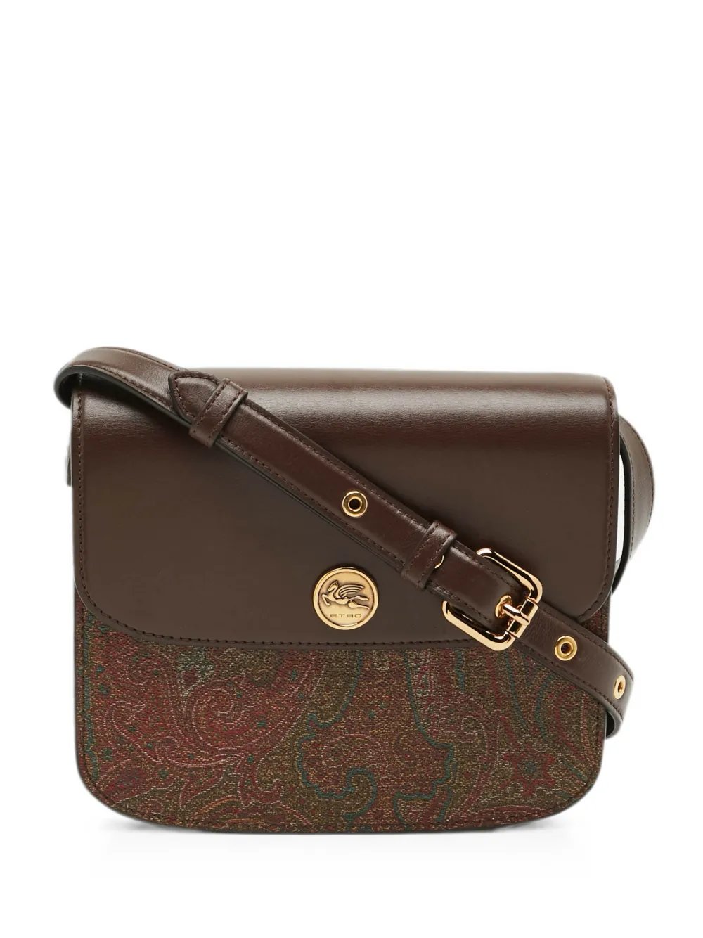 Etro Tracolla paisley-print leather-trim shoulder bag