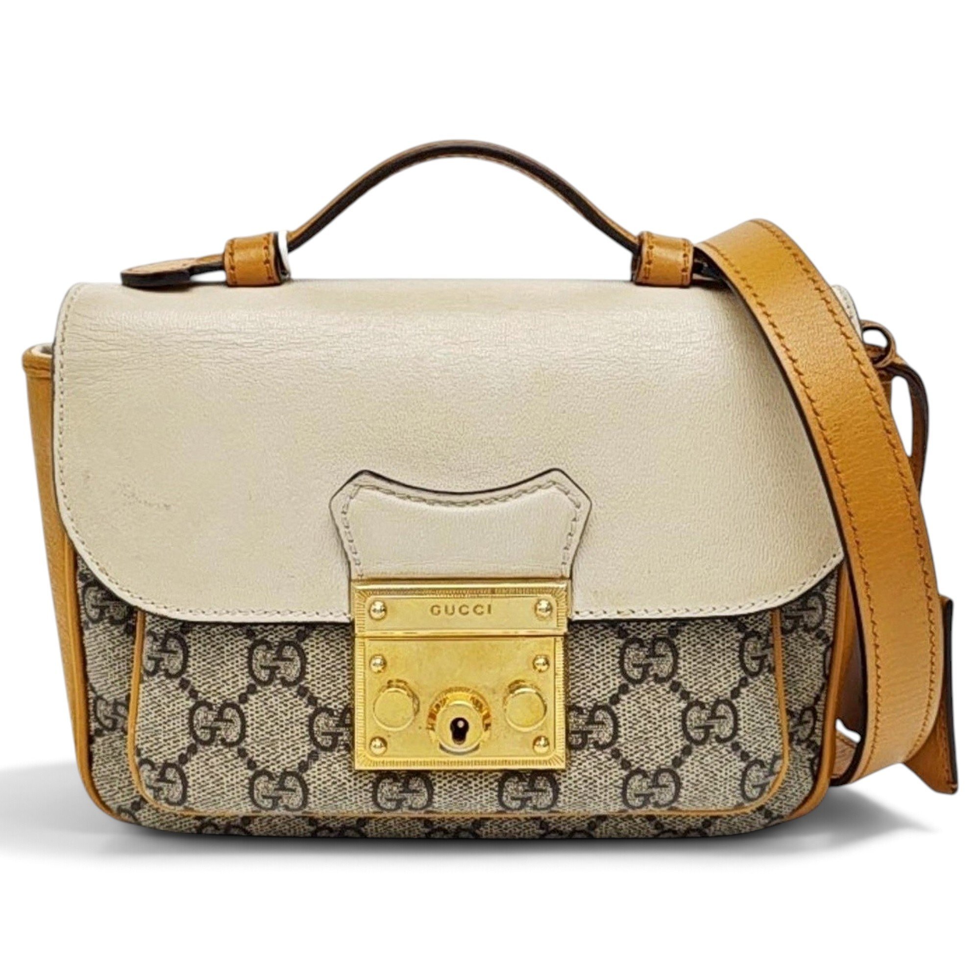 Padlock leather handbag