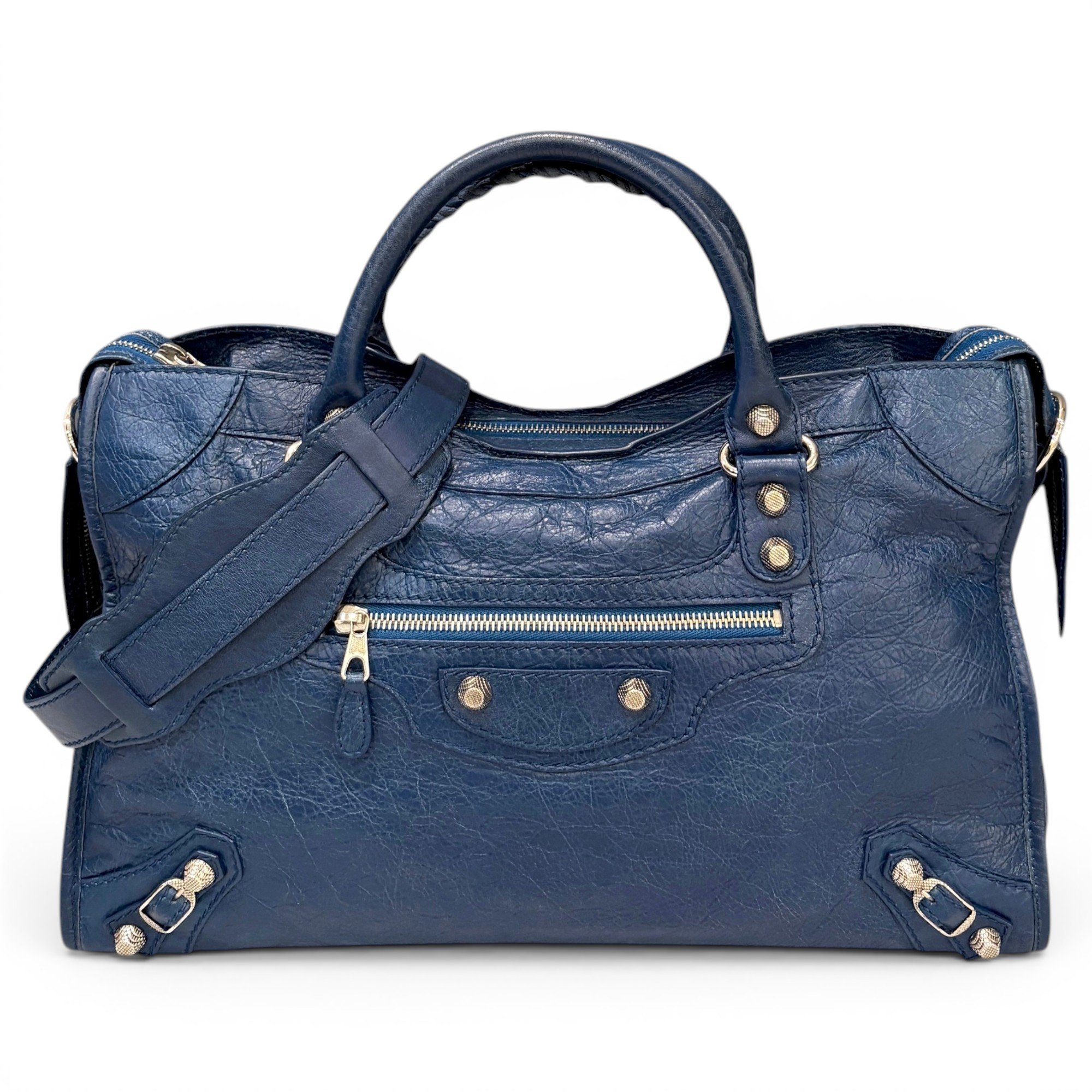 City leather handbag