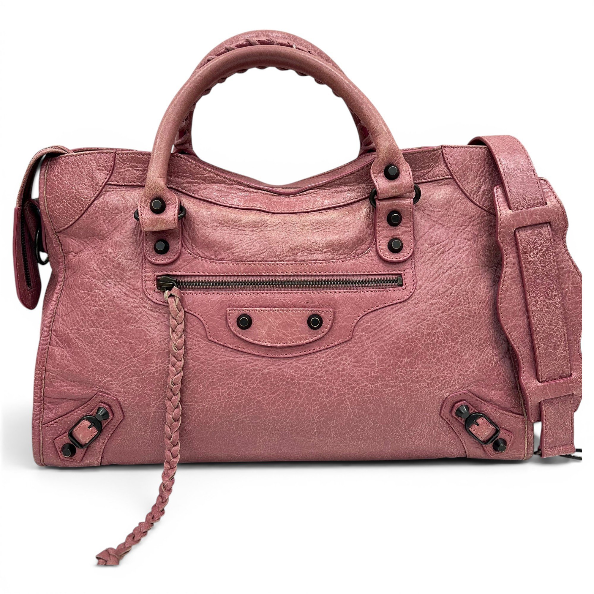 City leather handbag