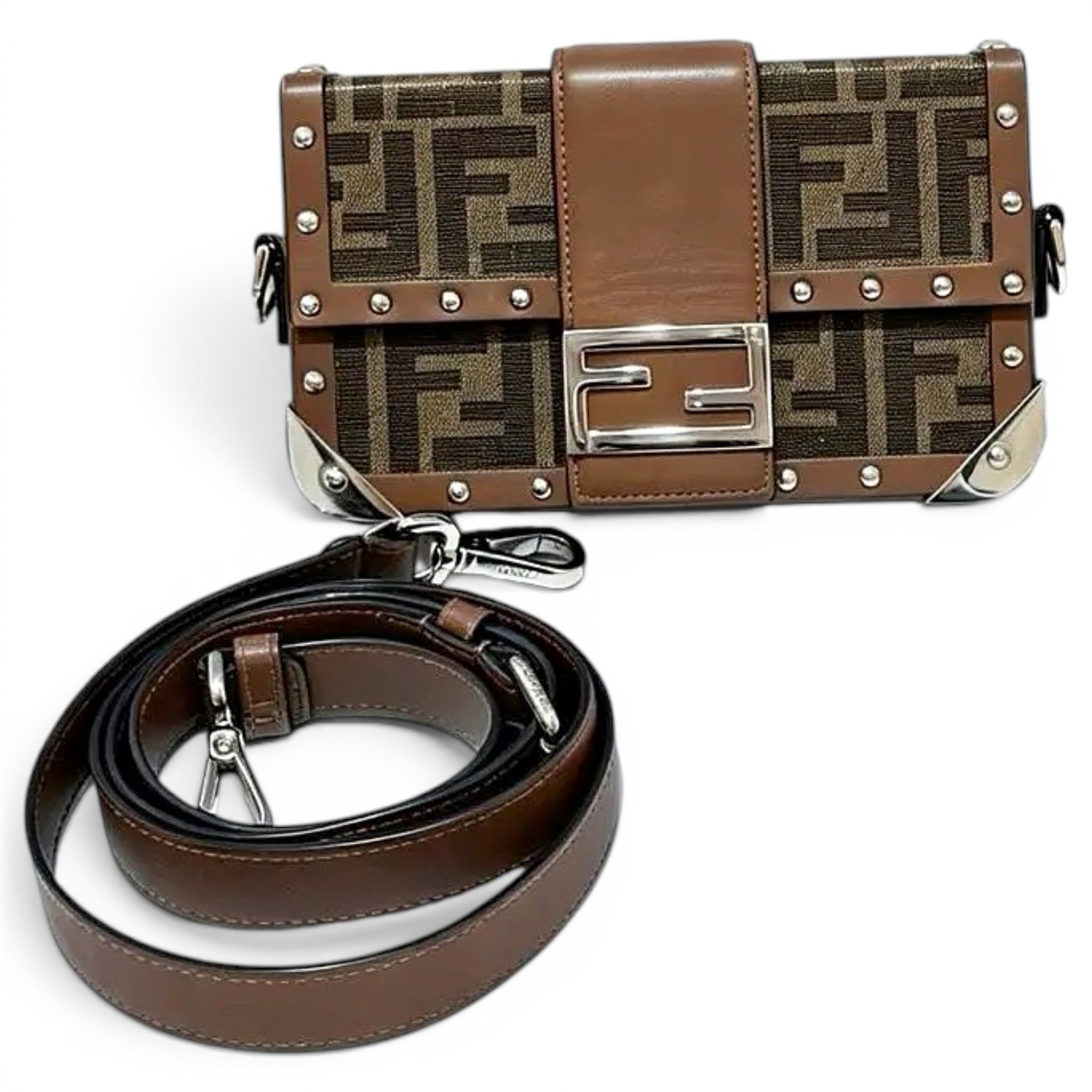 Baguette Cage leather crossbody bag