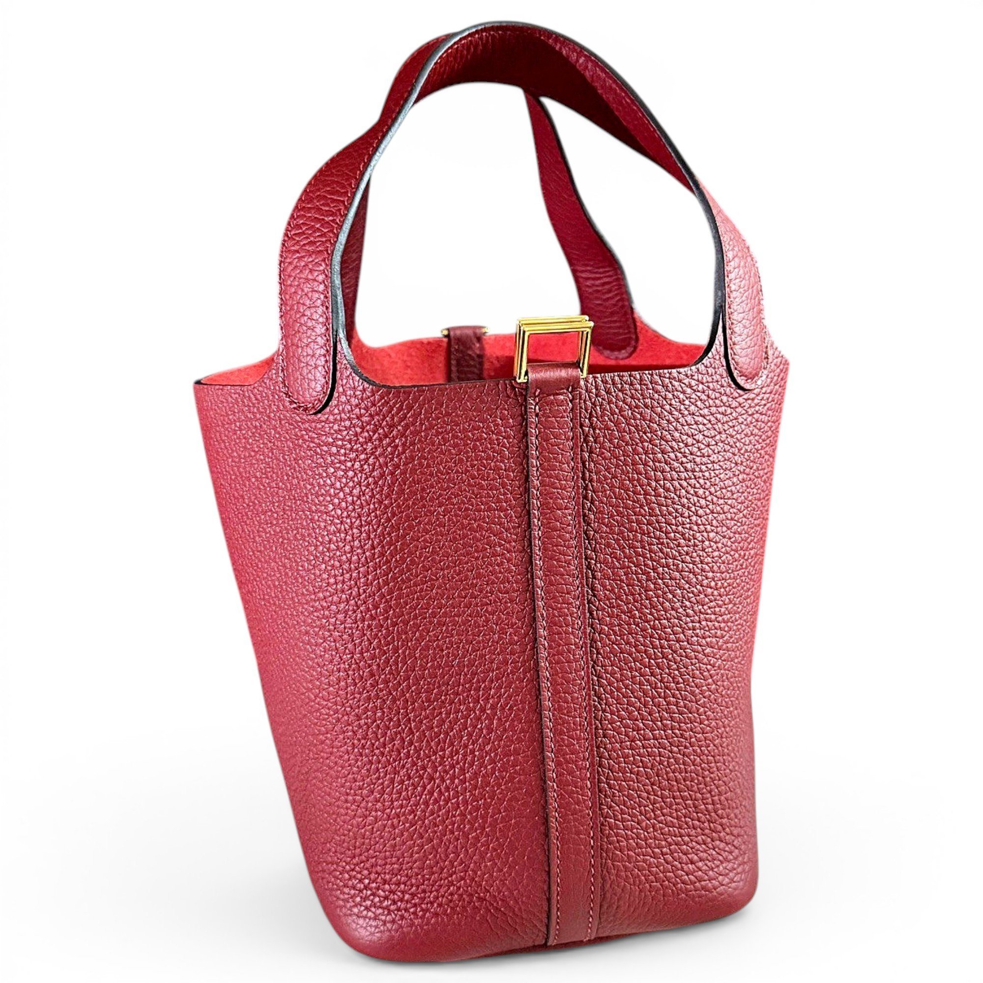 Hermes Picotin 18 Handbag Gold Clemence Leather