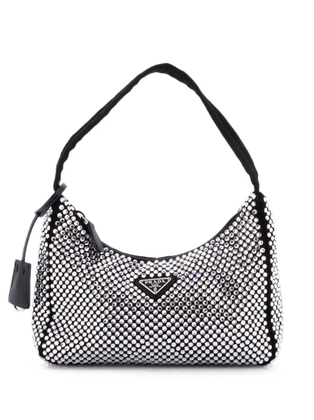 Re-Edition 2000 Crystal Embellished Satin Mini hobo bag