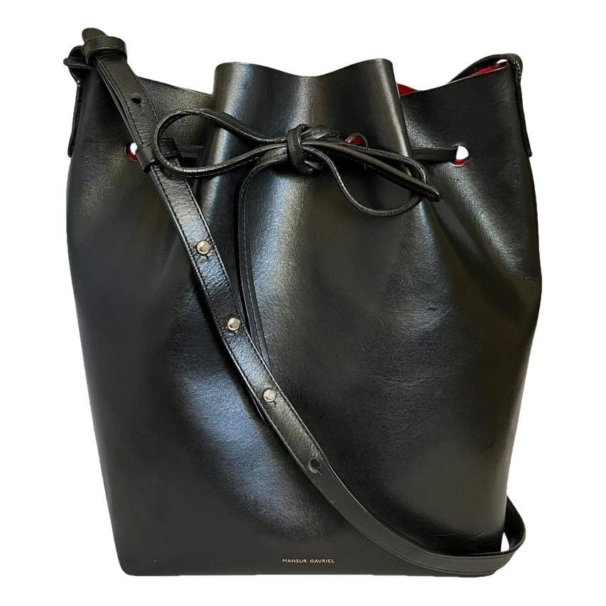 Bucket leather handbag