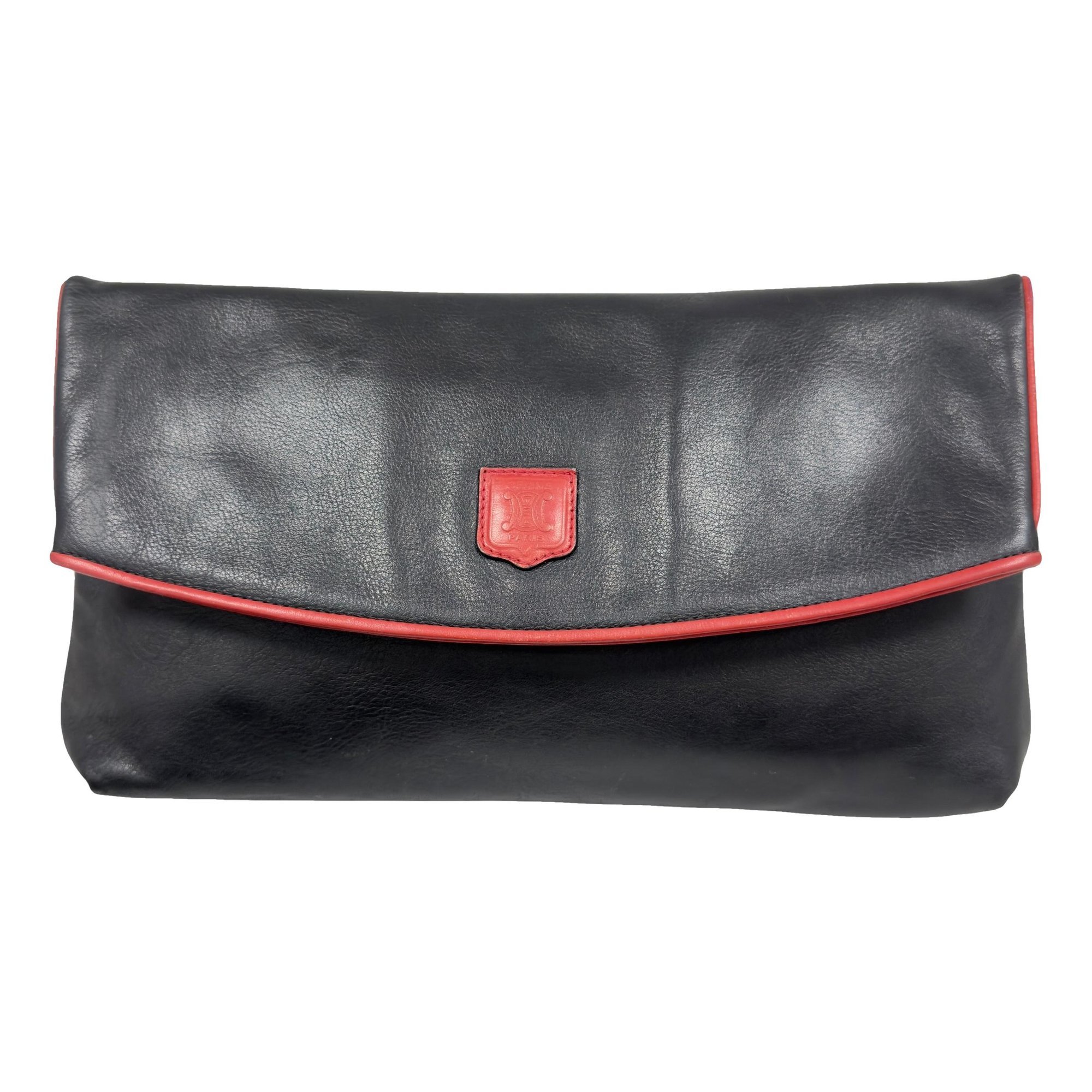 Triomphe Vintage leather clutch bag