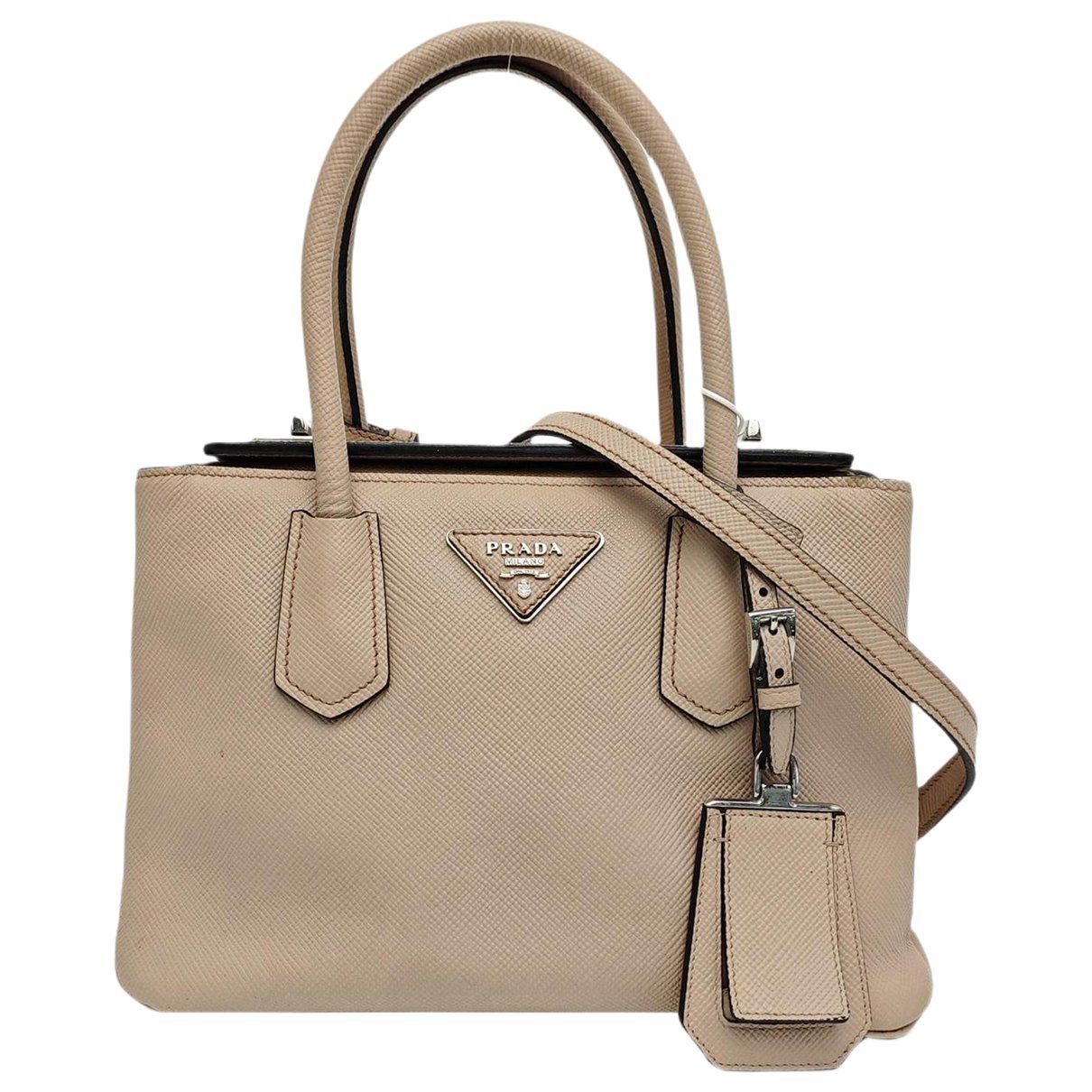 Double leather handbag