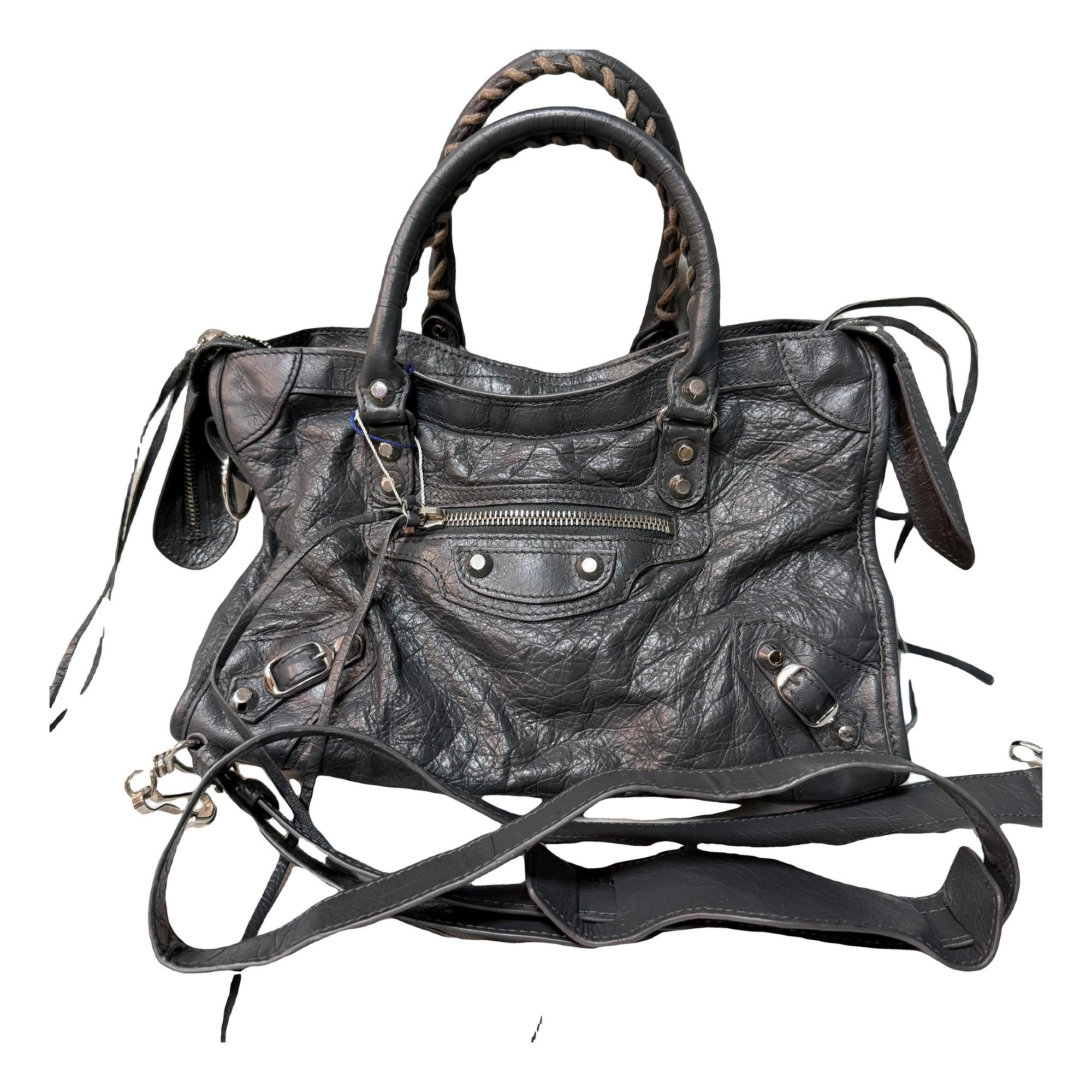 City leather handbag
