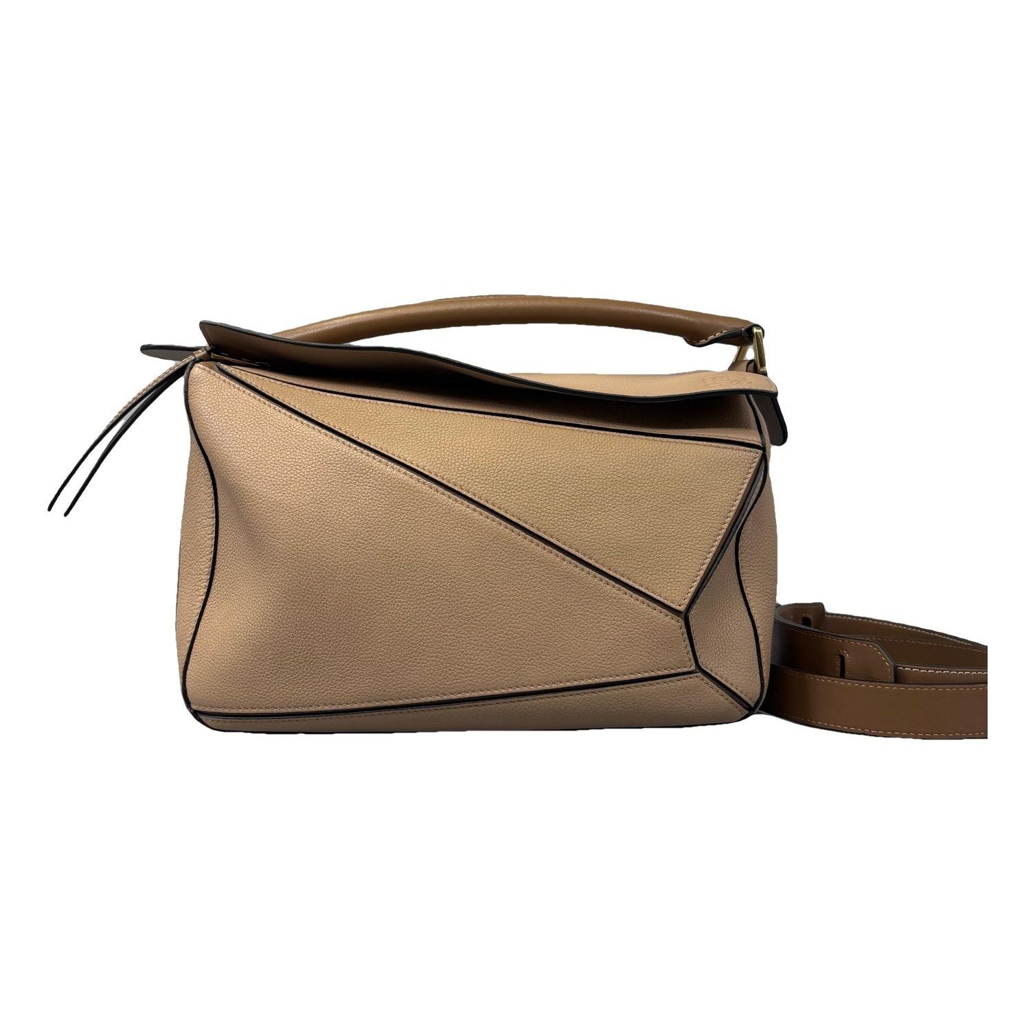 Puzzle leather handbag