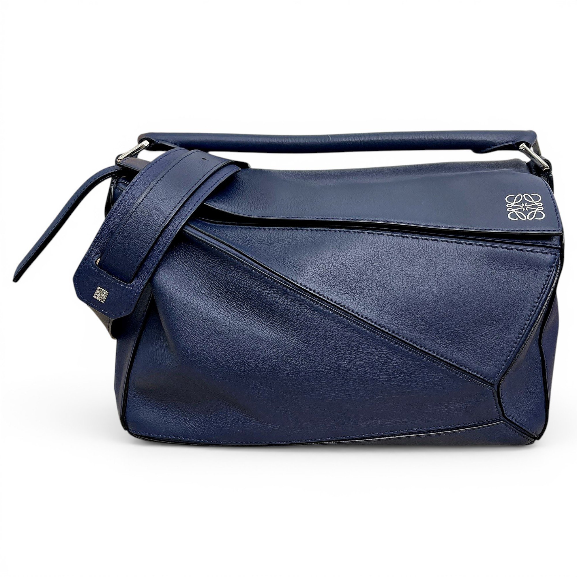 Puzzle leather handbag