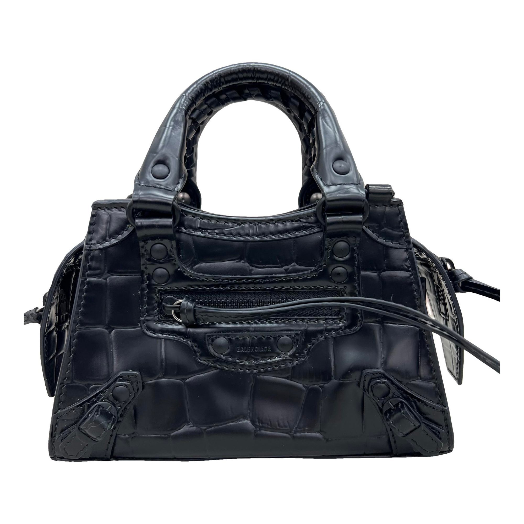 City leather handbag