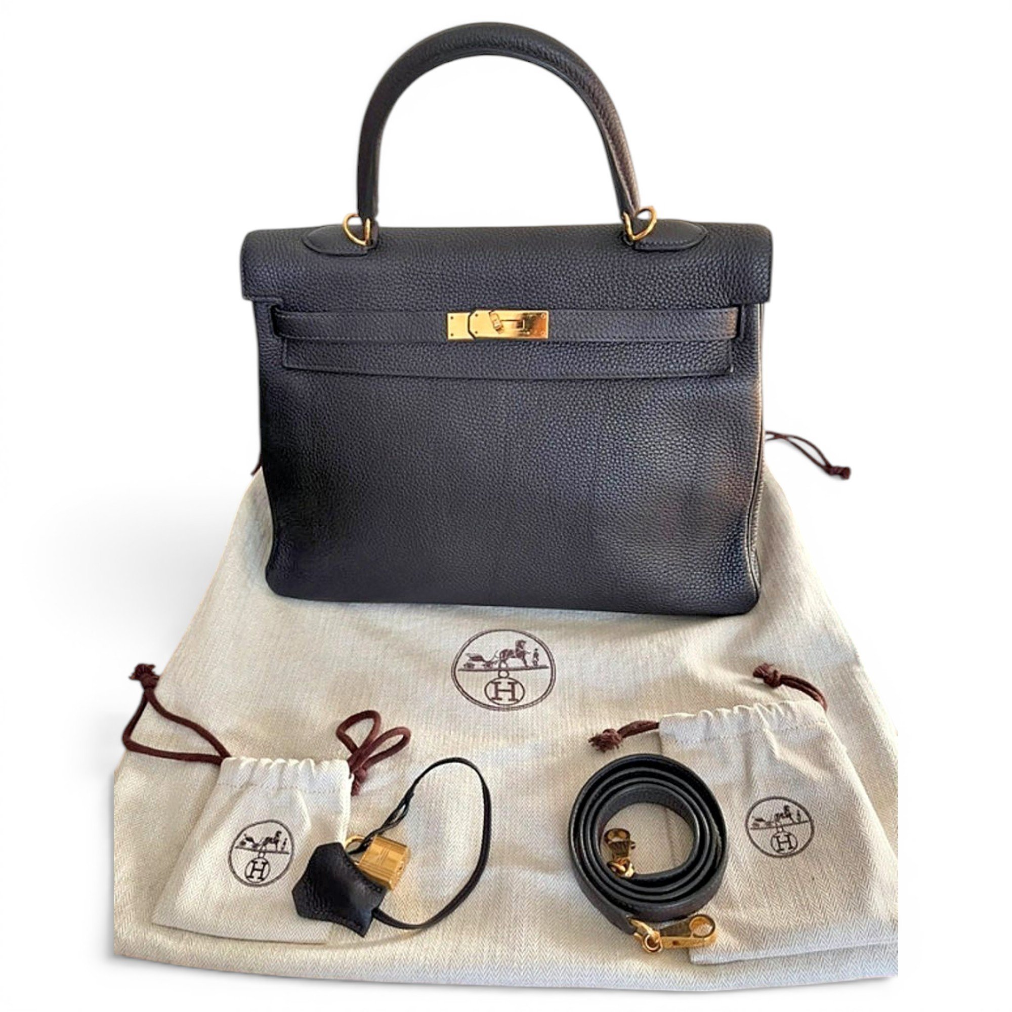 Hermes Kelly 35 Handbag Raisin Togo Leather 2016