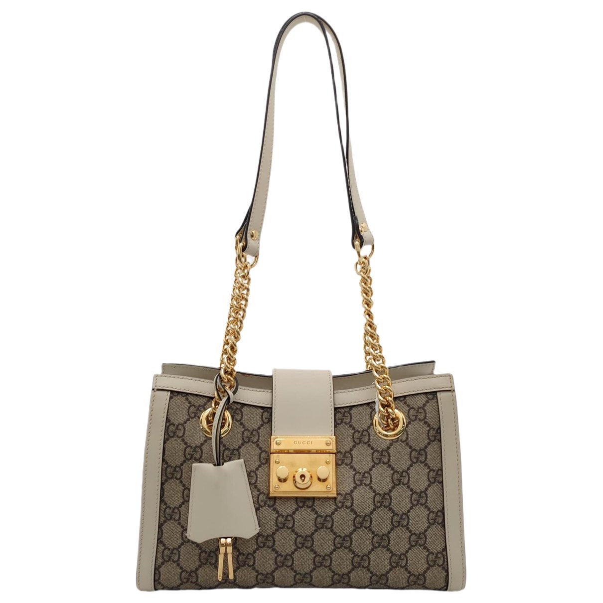 Padlock leather handbag