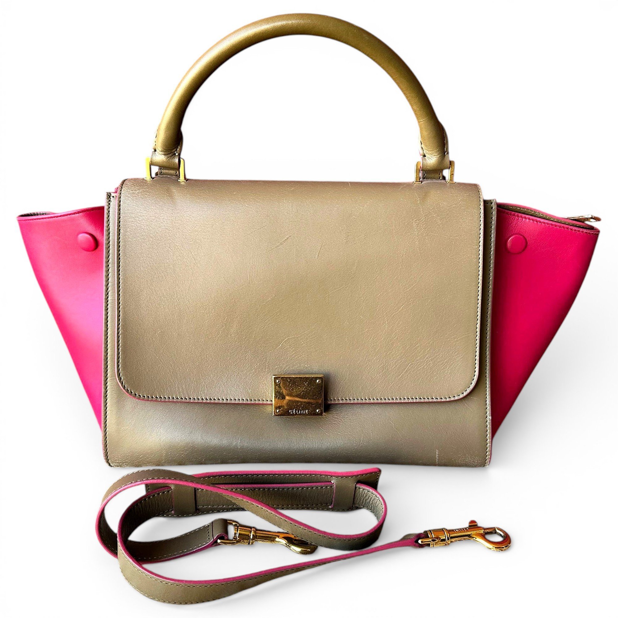 Celine Trapèze leather handbag