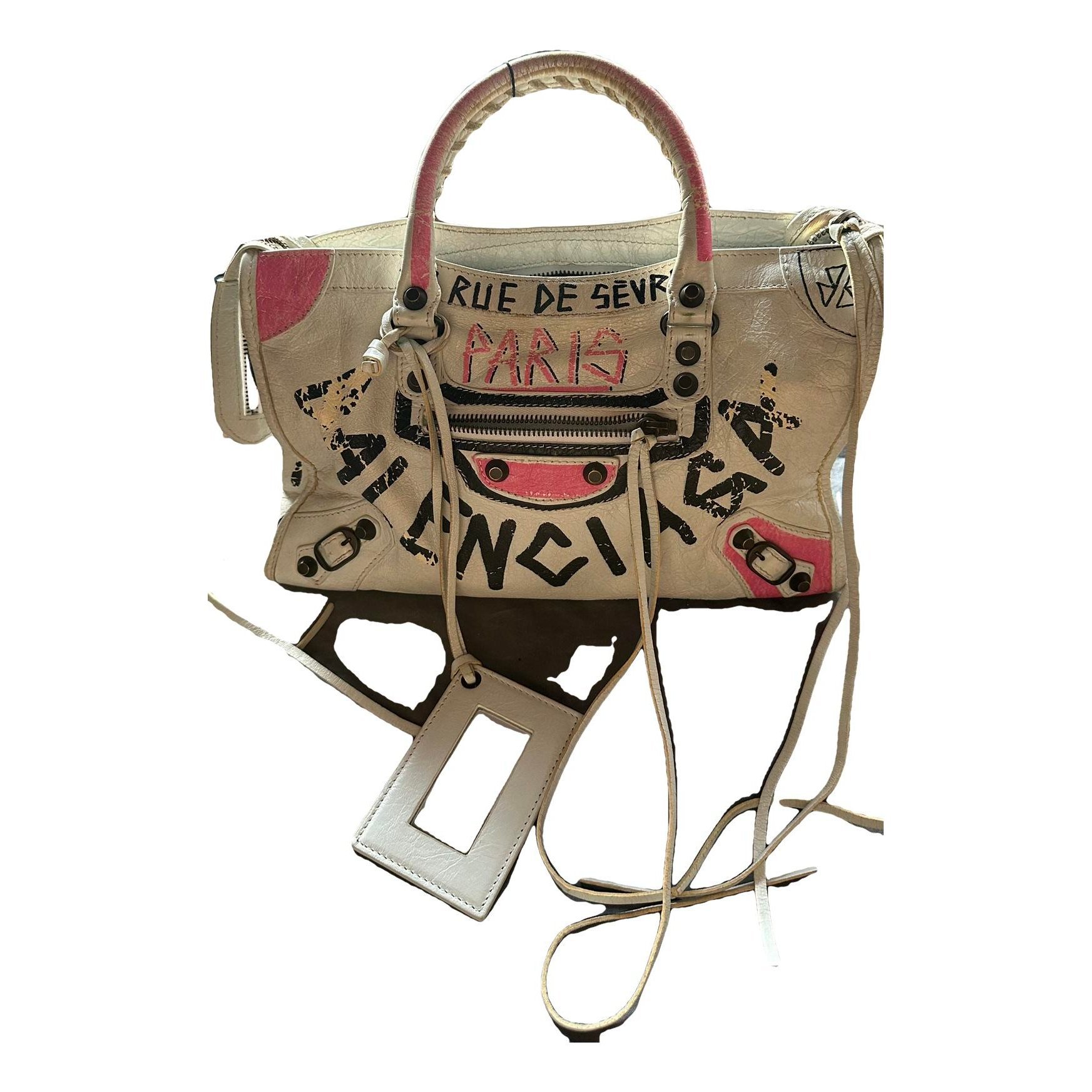 City leather handbag