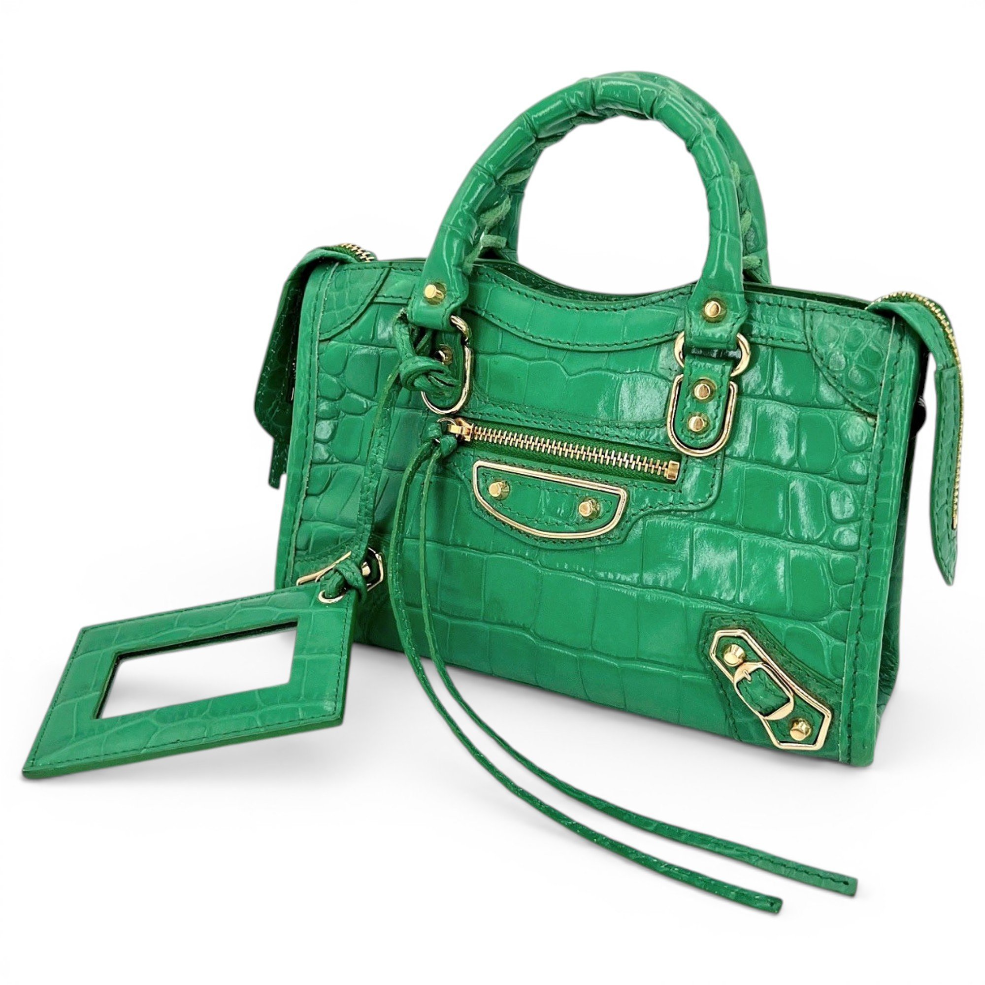 City leather handbag