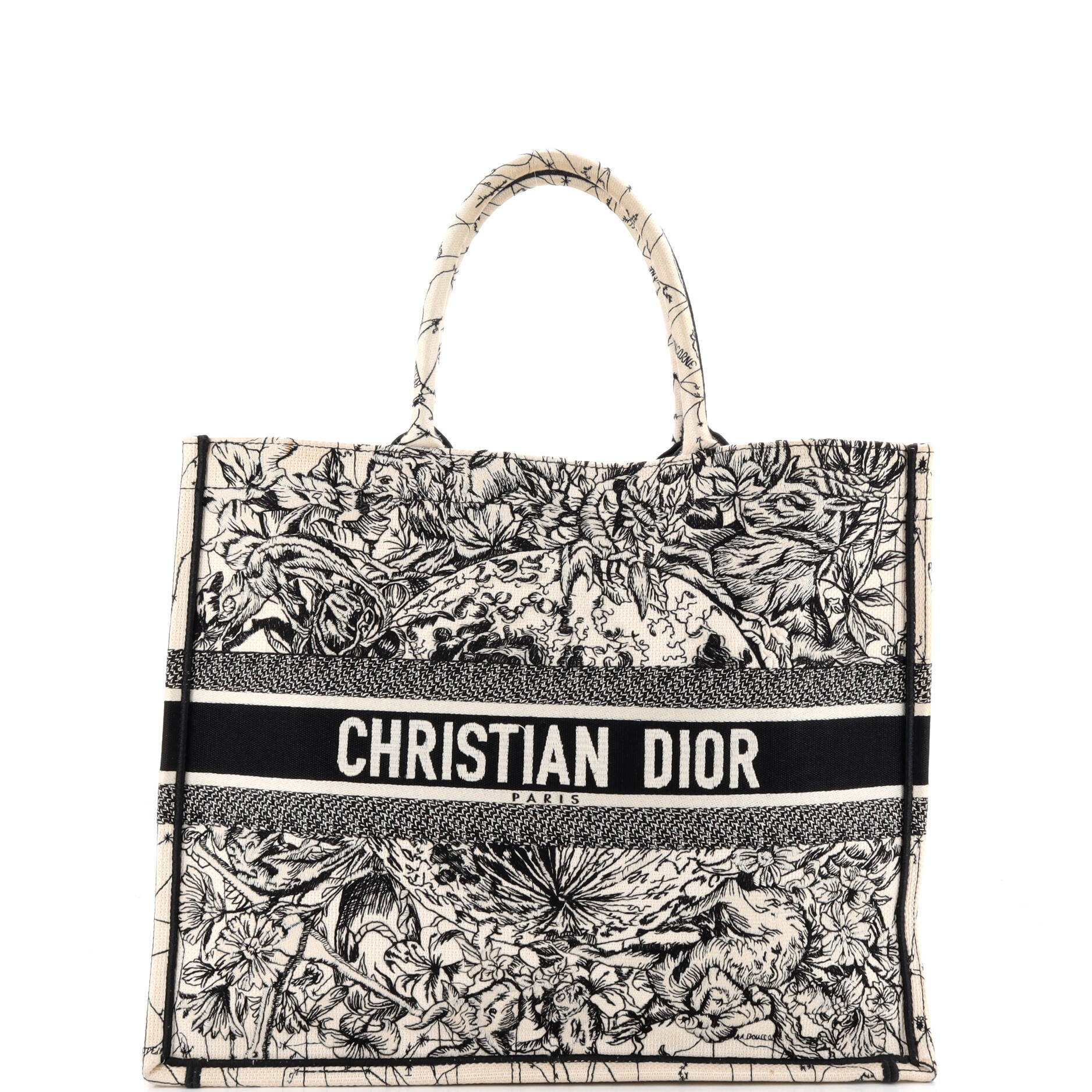 Book Tote Embroidered Canvas Large