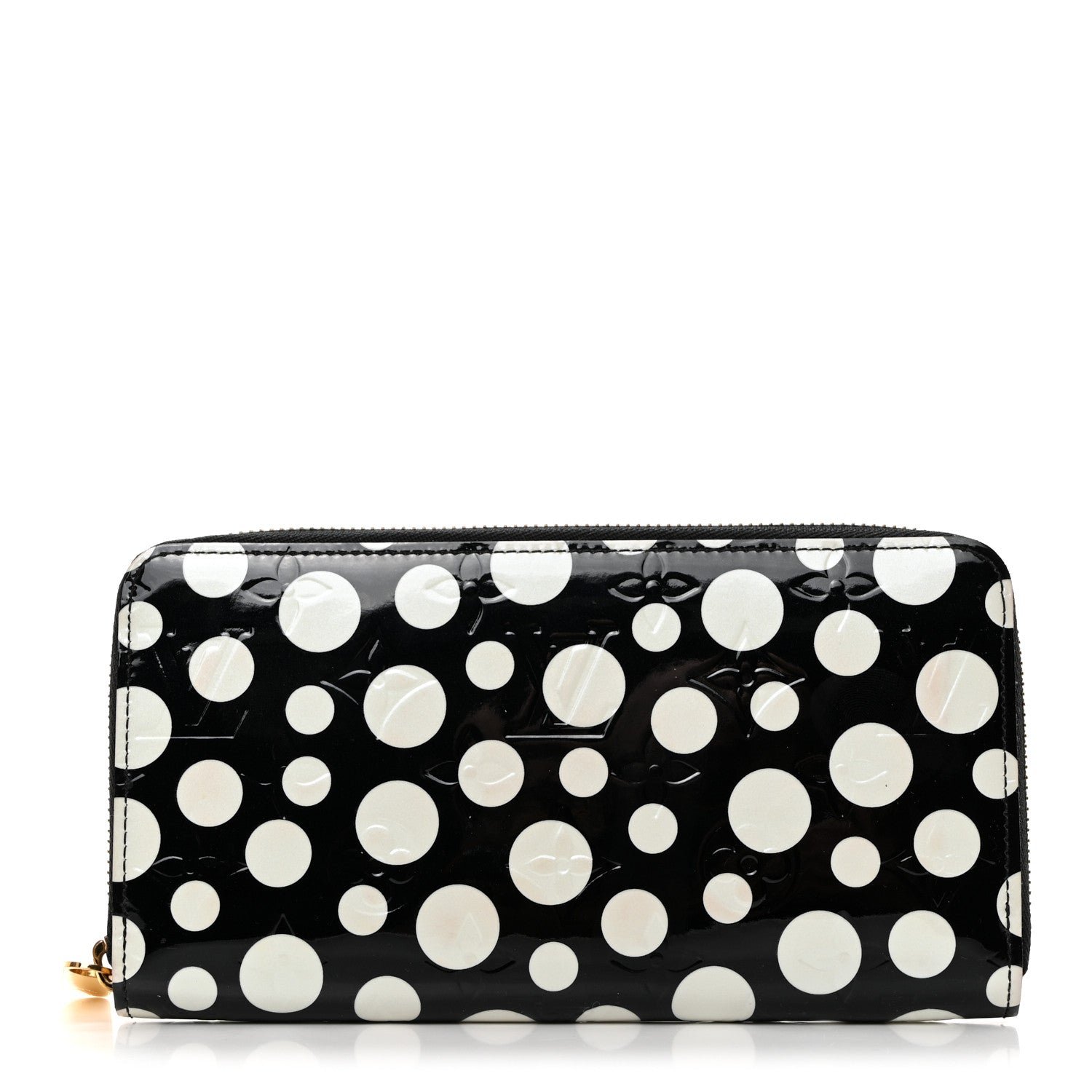 Louis Vuitton Vernis Kusama Infinity Dots Zippy Wallet Black