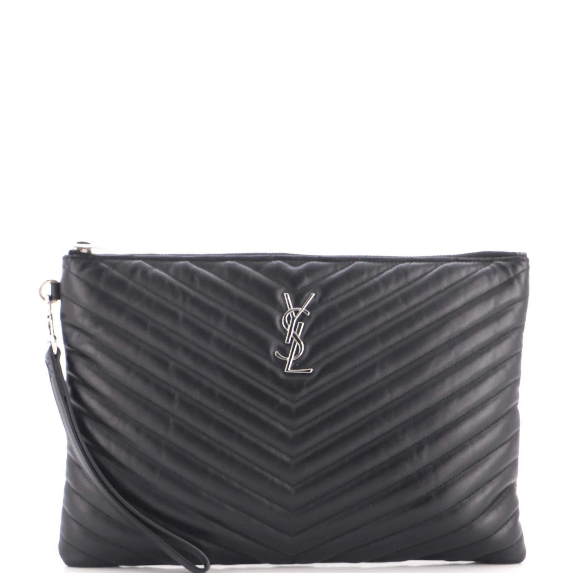Leather clutch bag