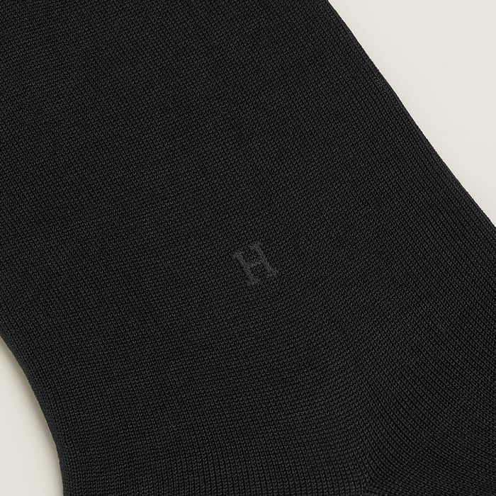 Noir "H" Embroidery Socks