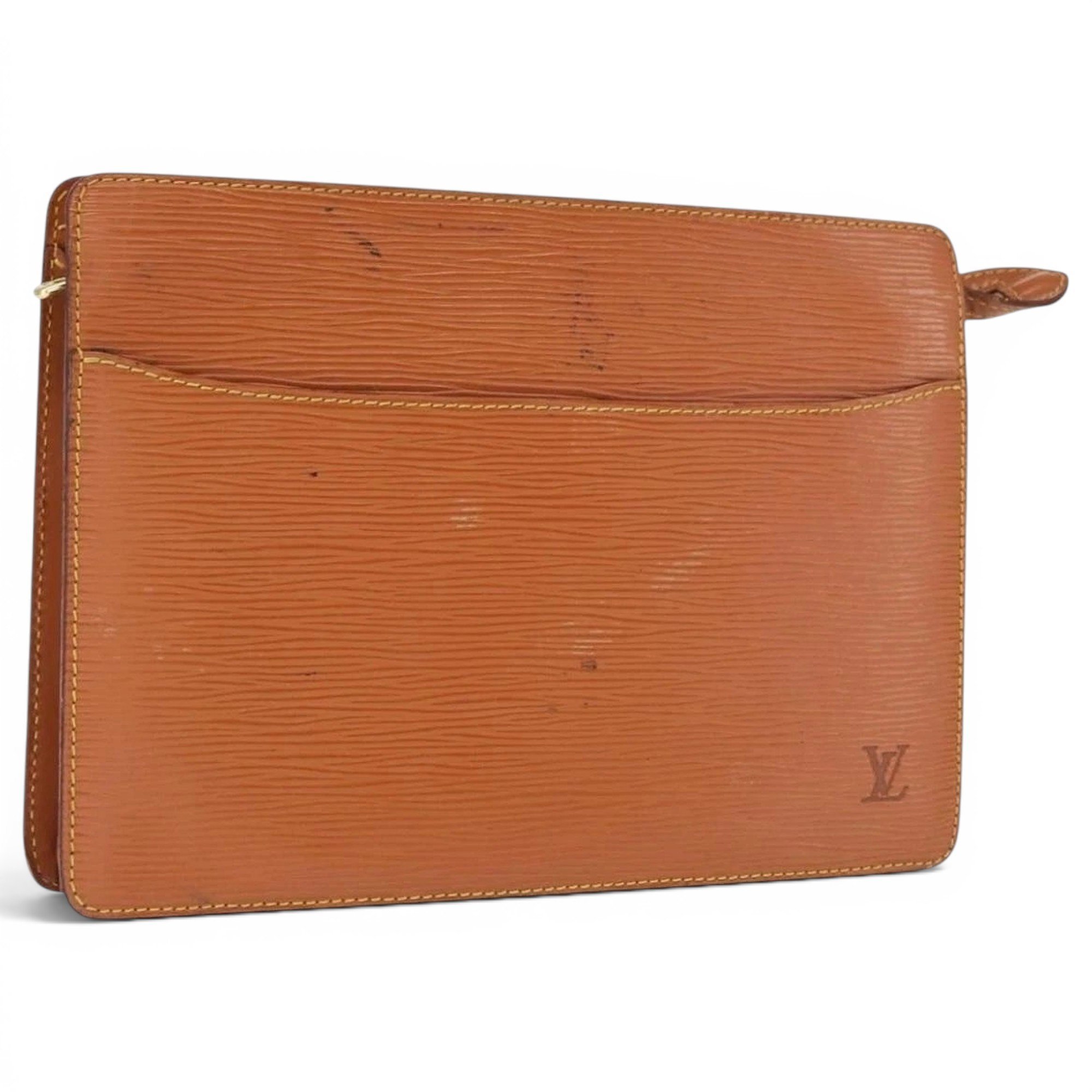 Leather clutch bag