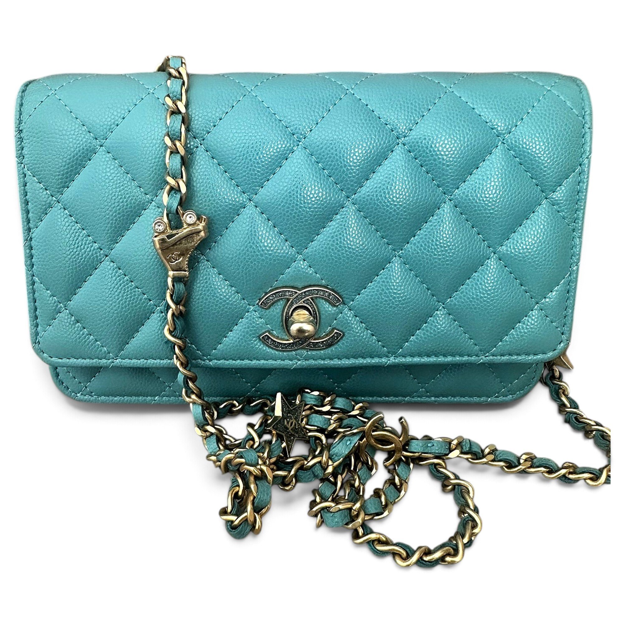 Wallet On Chain leather crossbody bag