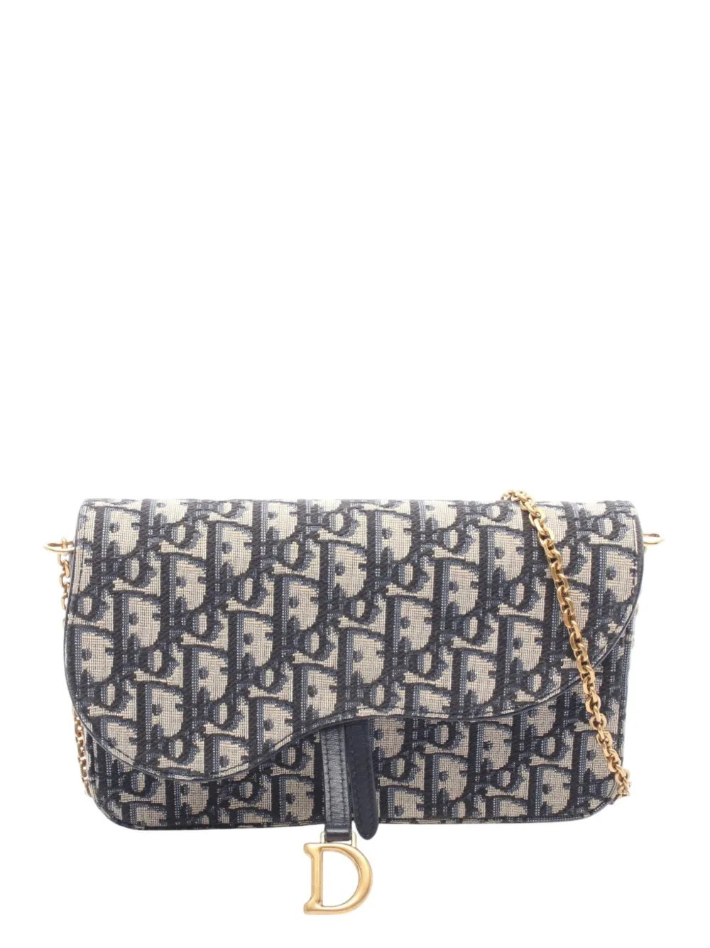 2000-2026 Oblique Canvas Saddle Pouch Wallet on Chain crossbody bag