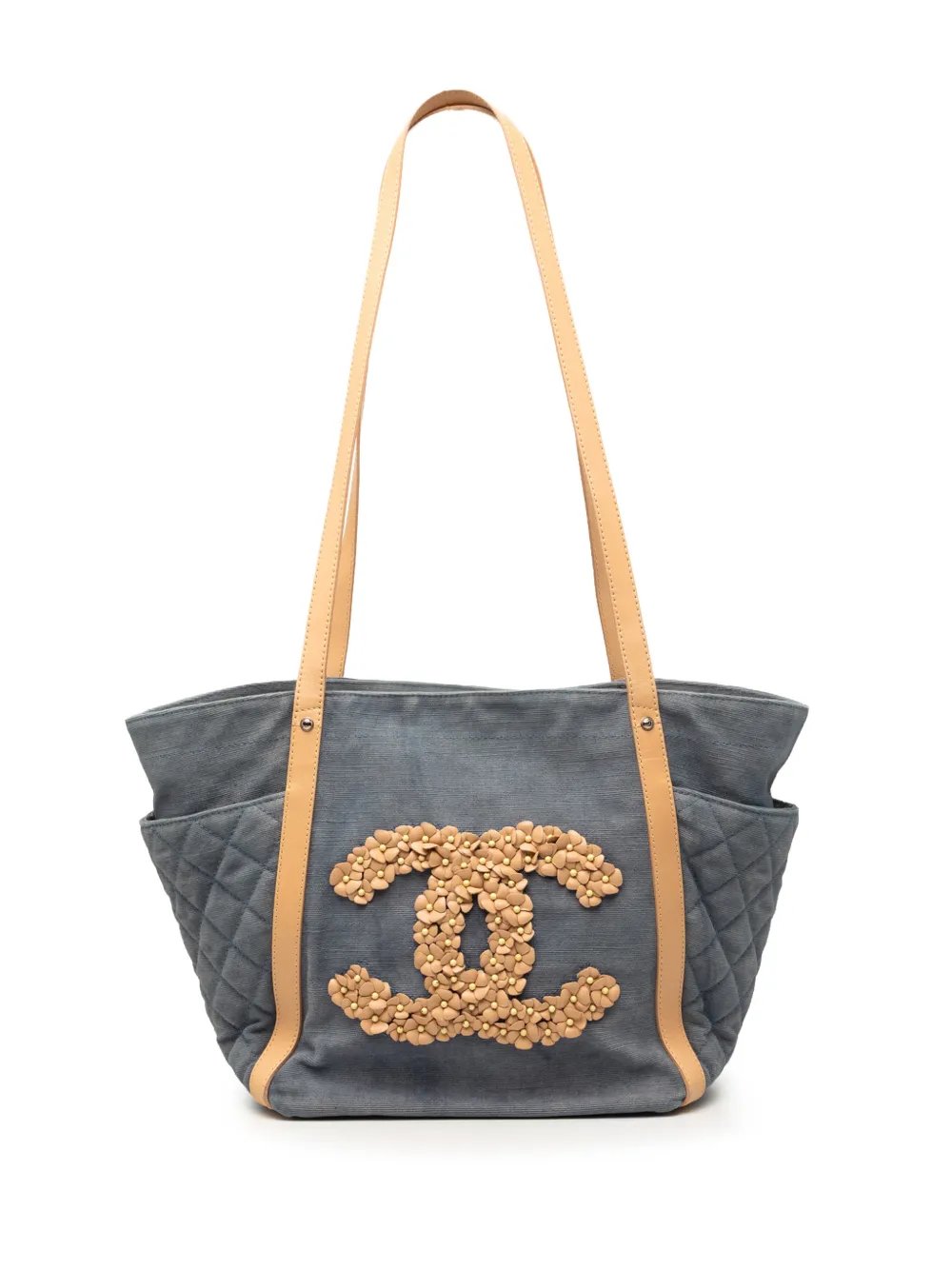 2010-2011 Quilted Denim CC Camellia tote bag