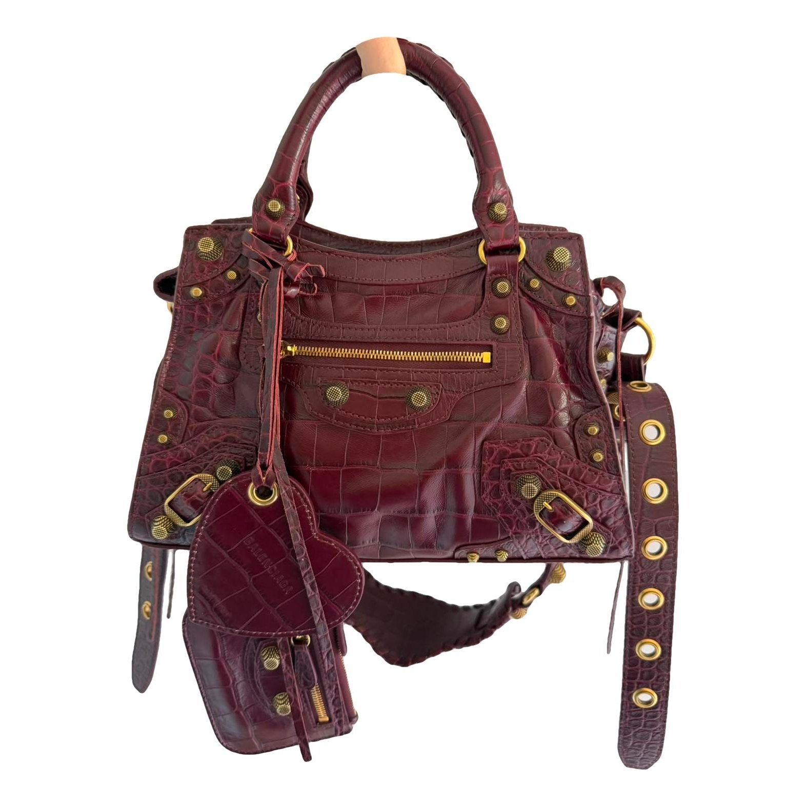 City leather handbag