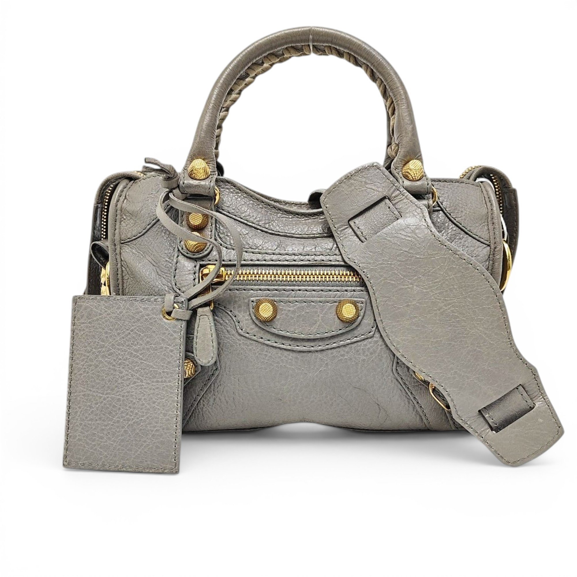 City leather handbag