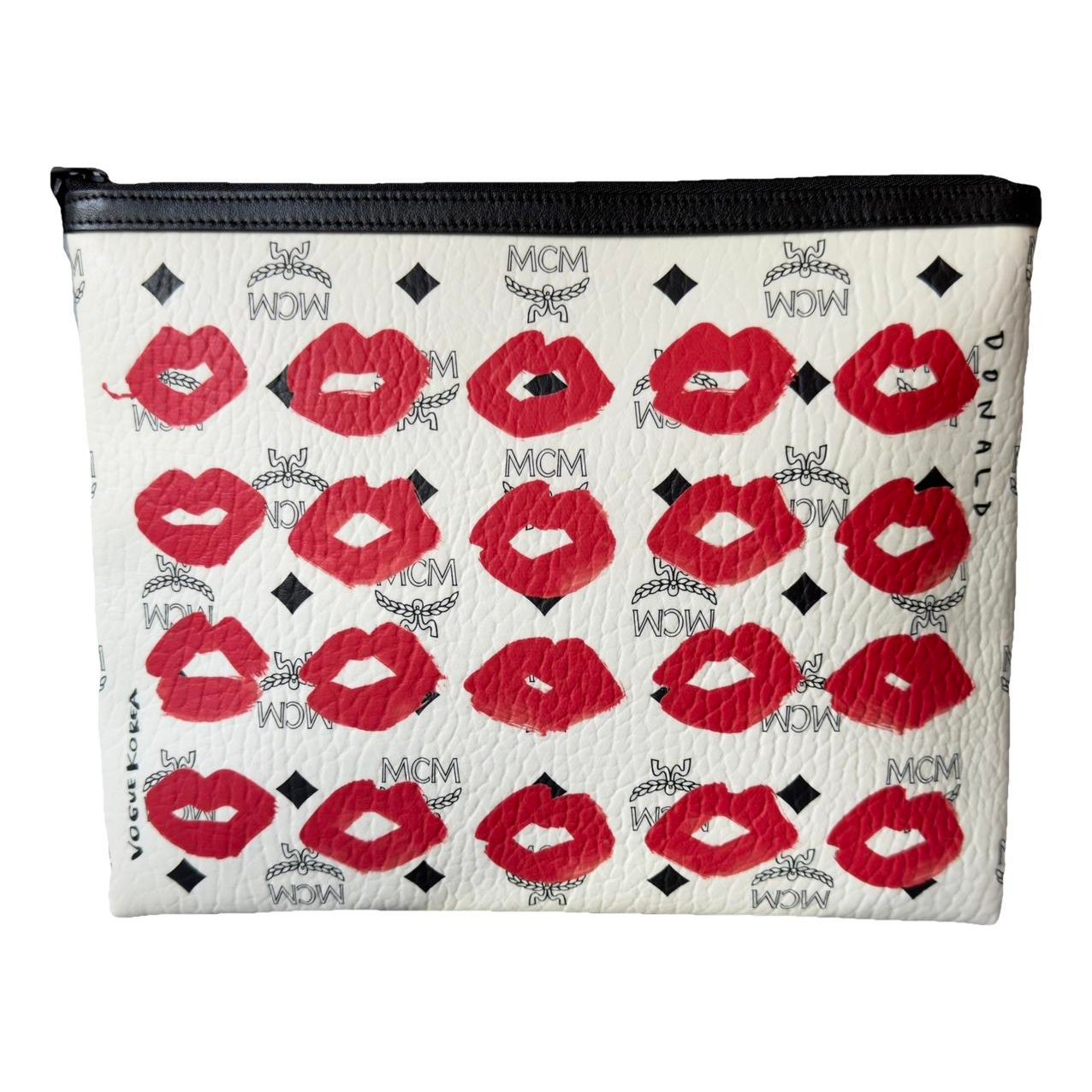 Leather clutch bag