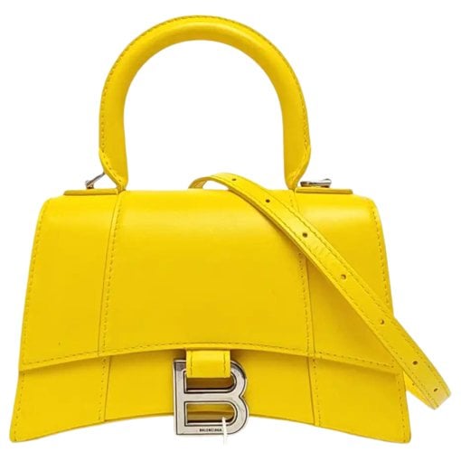 Hourglass leather handbag