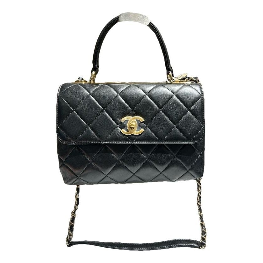 Trendy CC Top Handle leather handbag