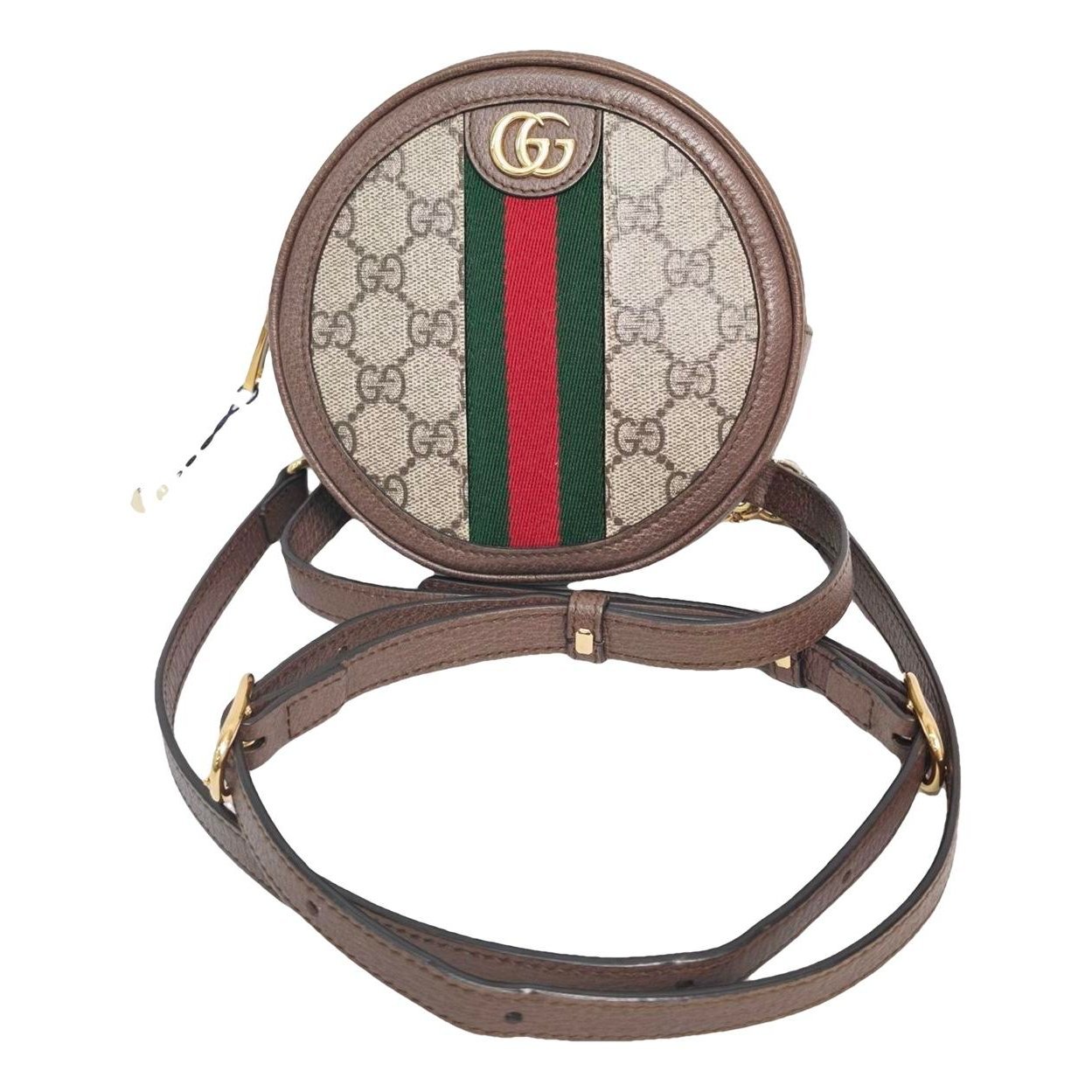 Ophidia Round leather crossbody bag