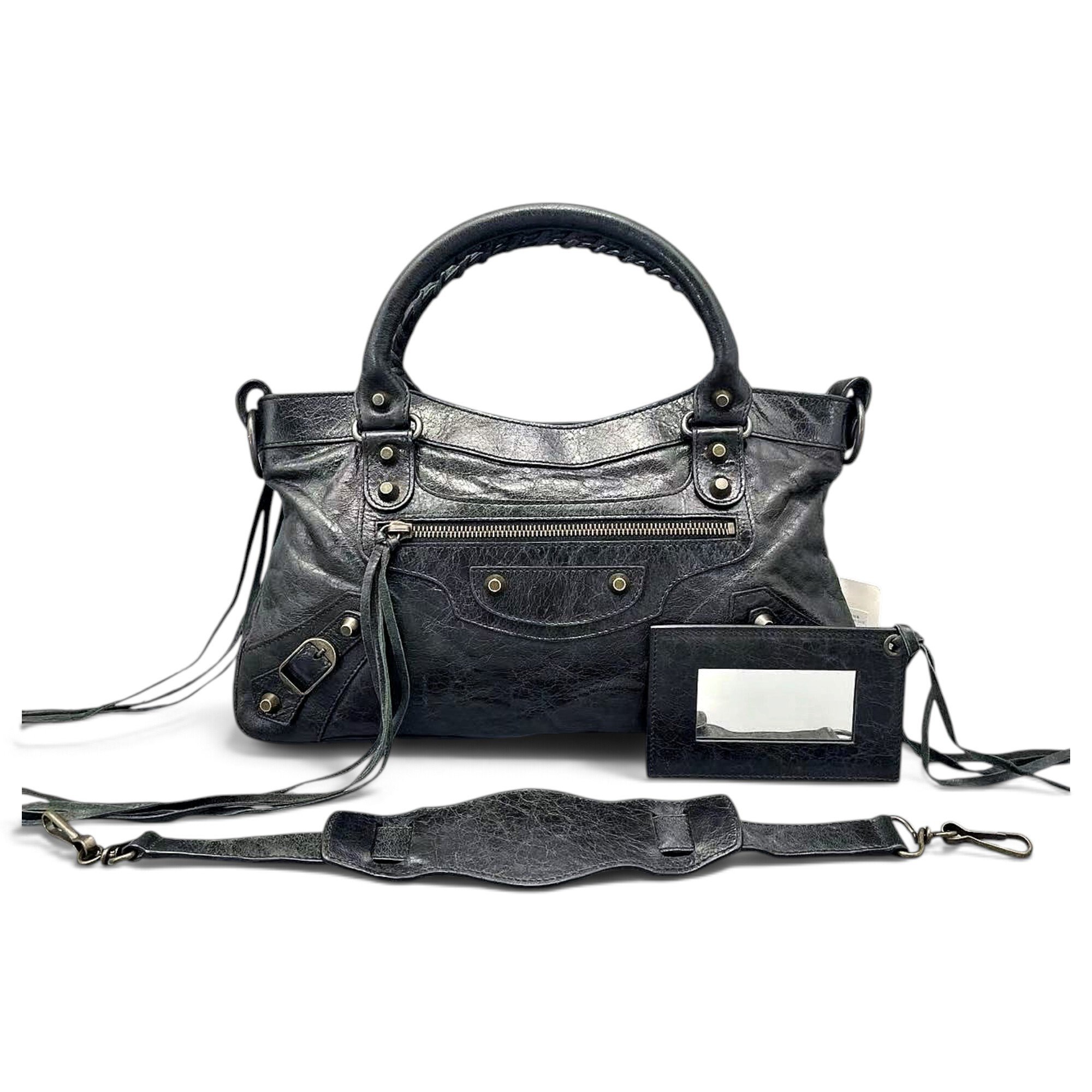 City leather handbag