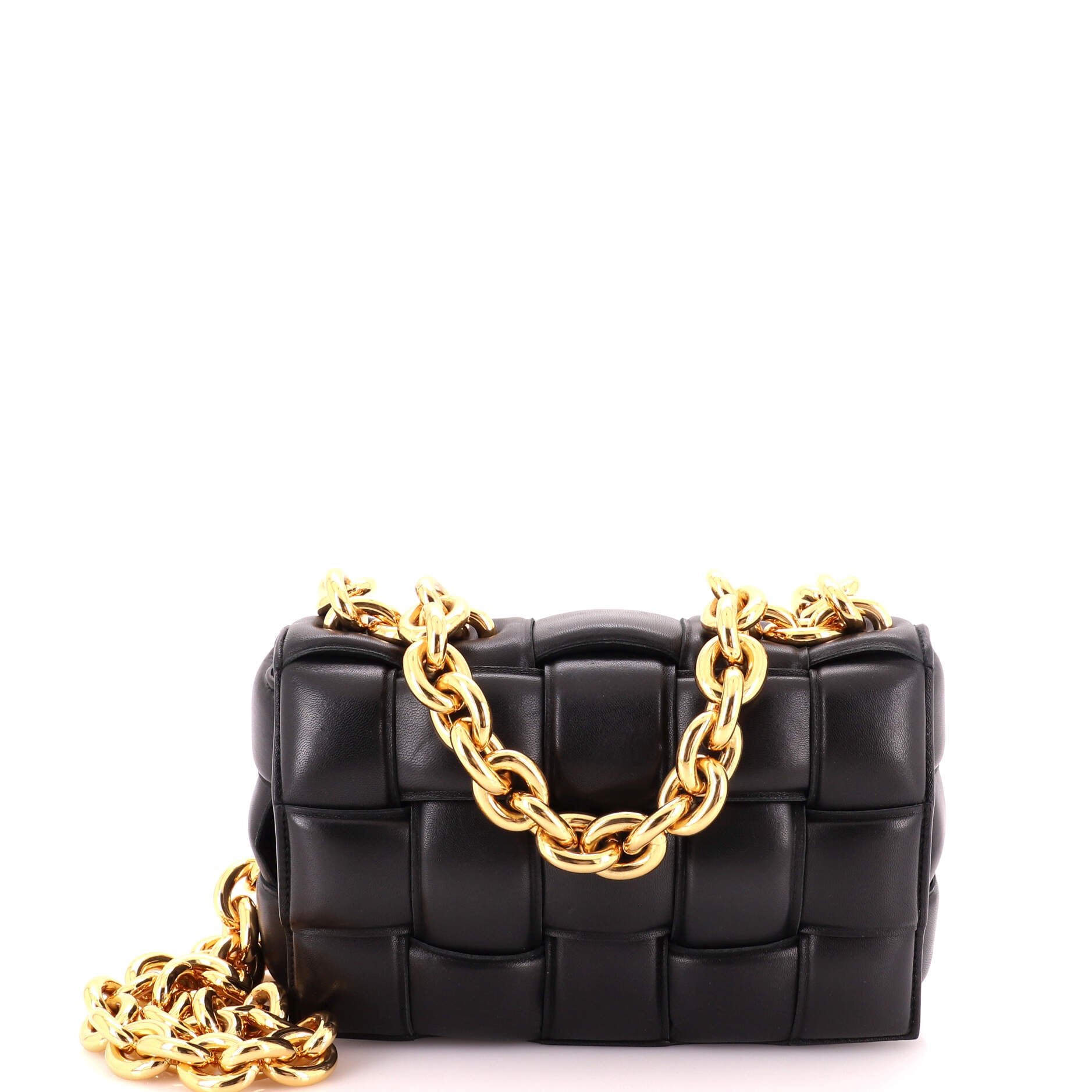 Cassette Chain Crossbody Bag Padded Maxi Intrecciato Leather