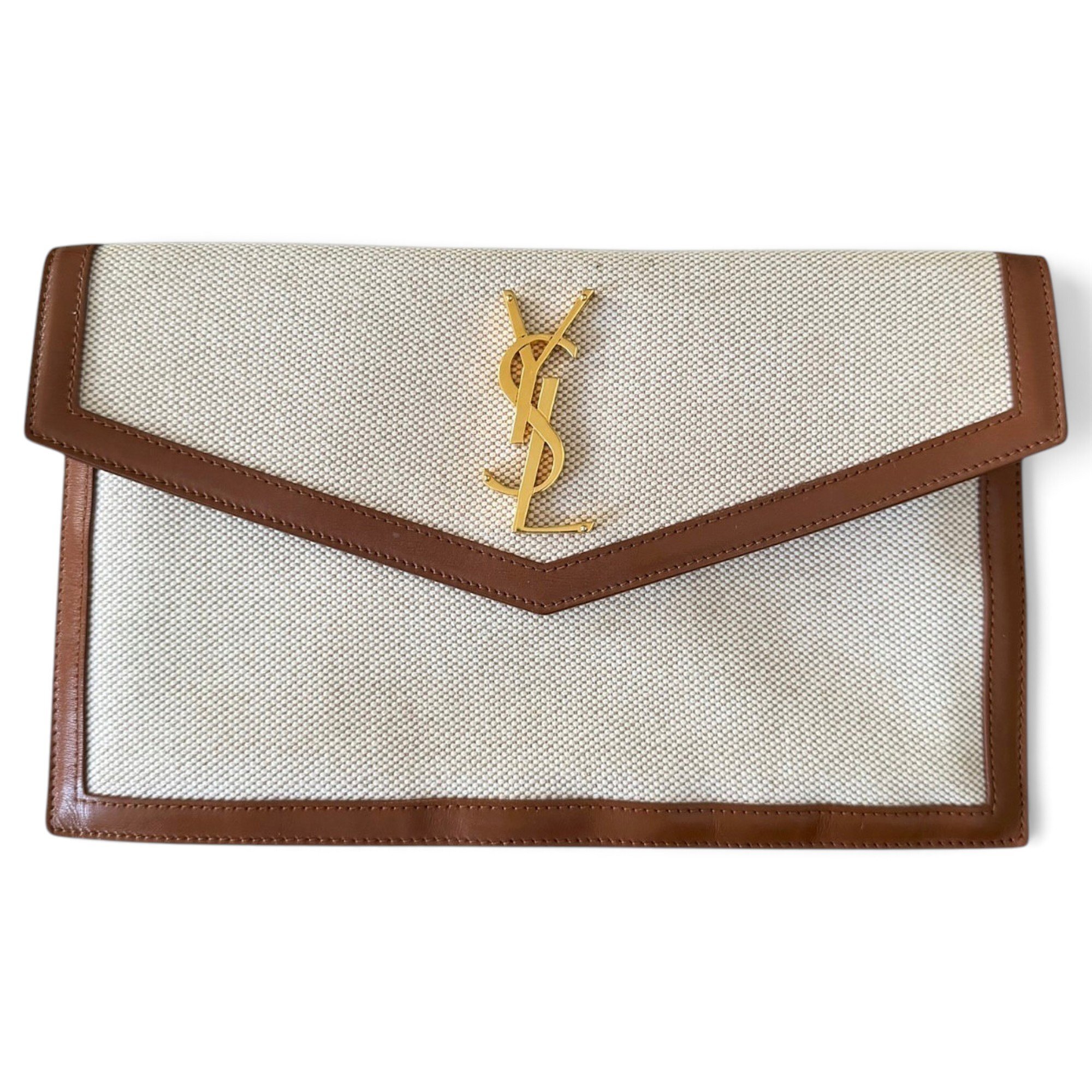 Leather clutch bag