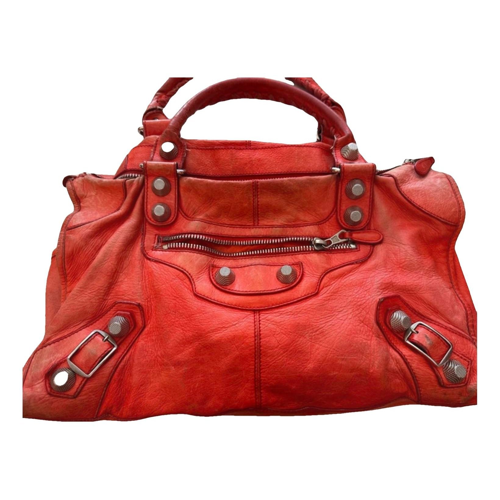 Work leather handbag