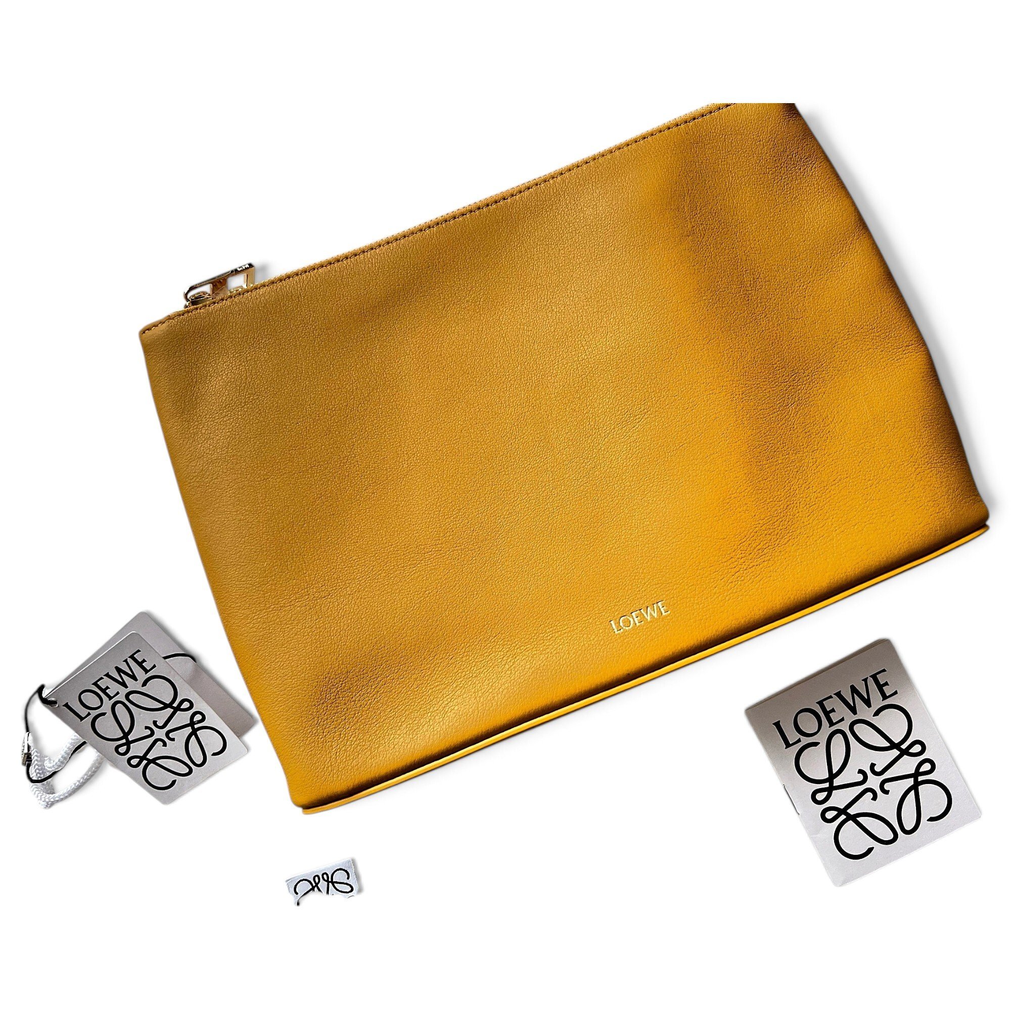 T Pouch leather clutch bag