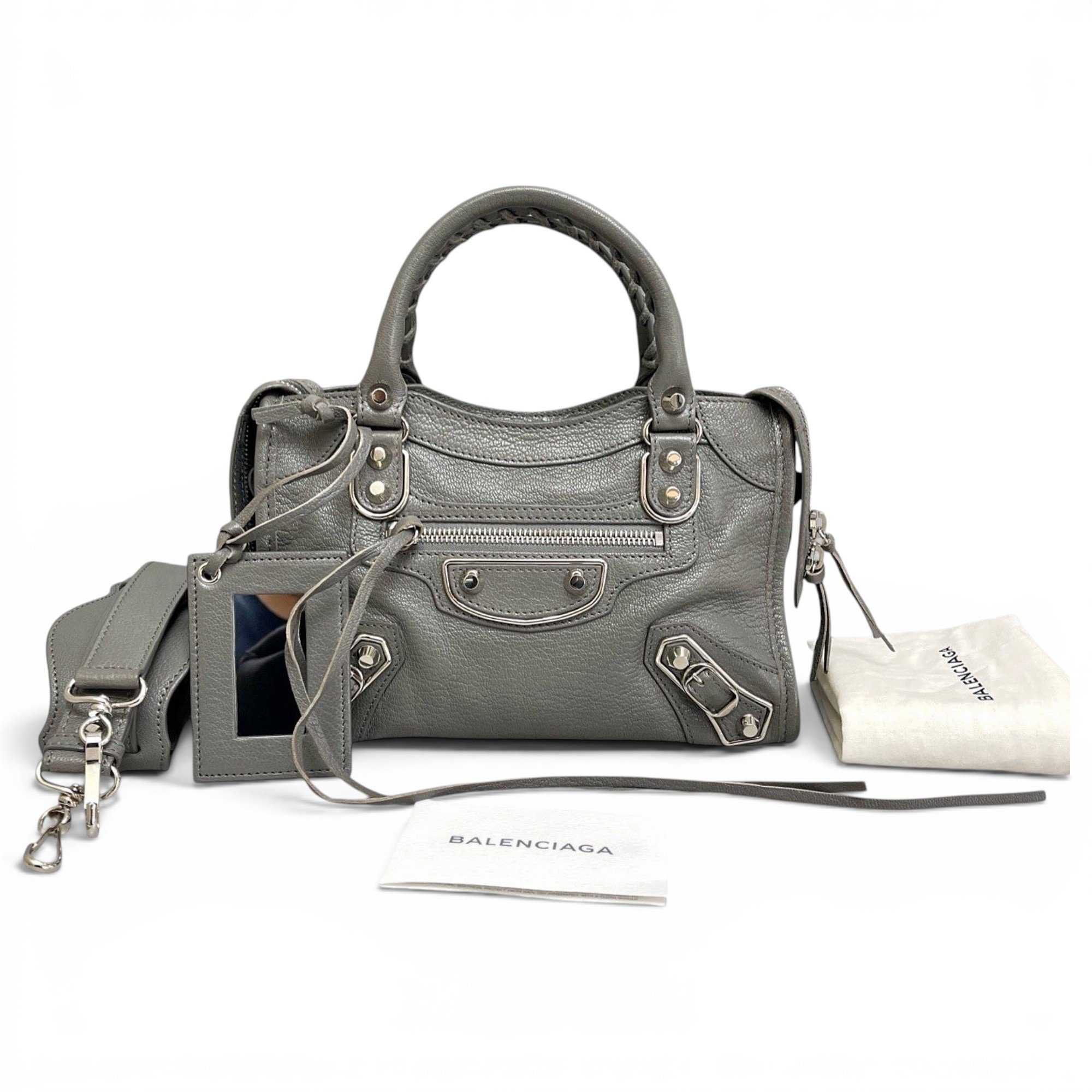 City leather handbag