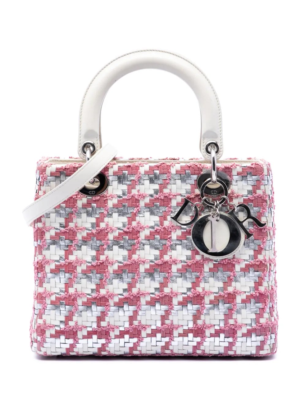 2013 Medium Lambskin And Tweed Lady Dior satchel