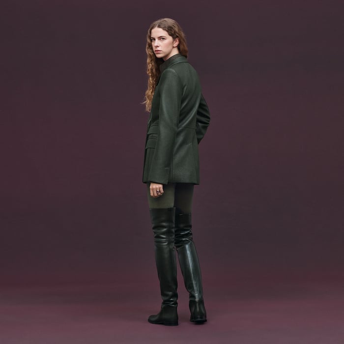 Vert Anglais Wrap Leather Suit Jacket