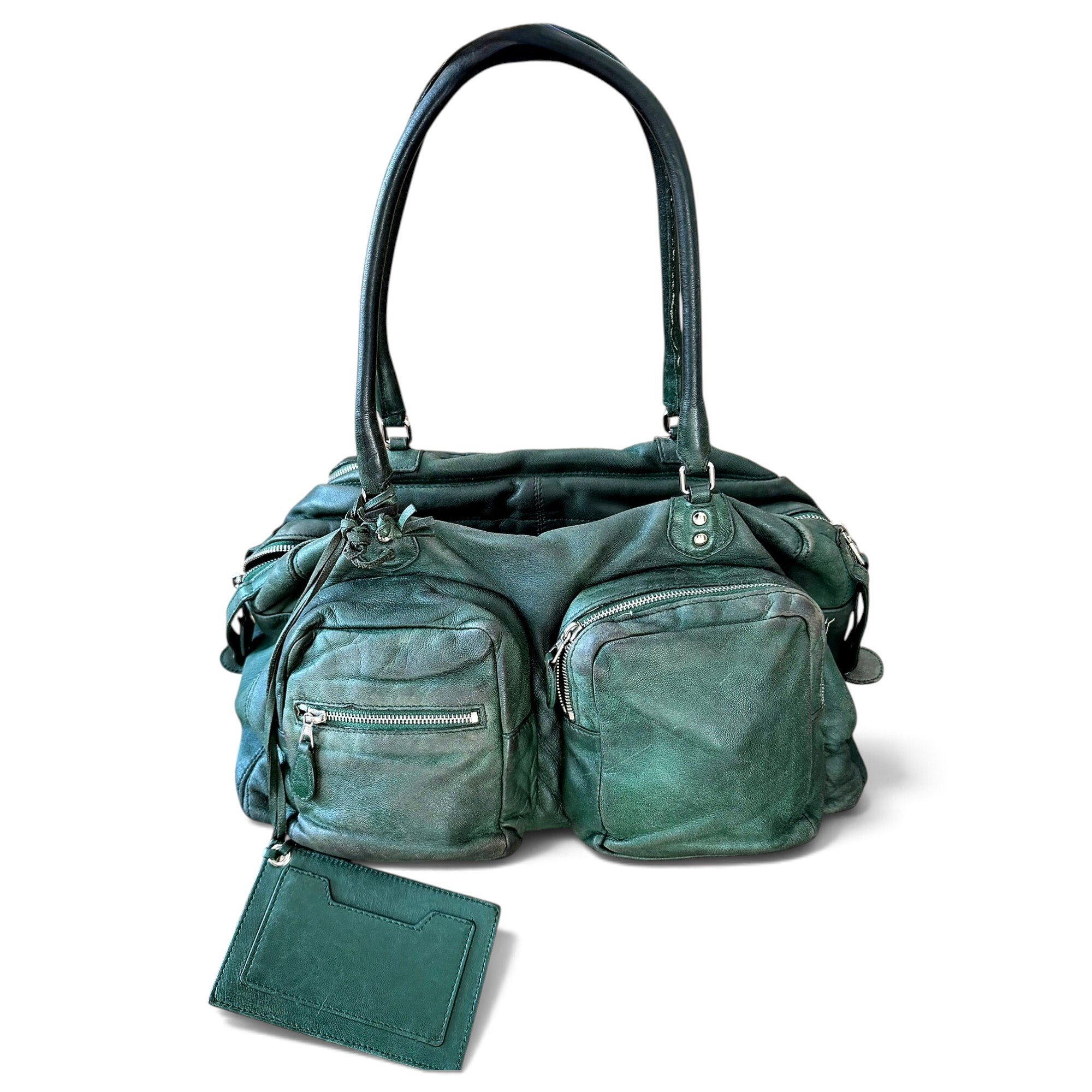 City leather handbag