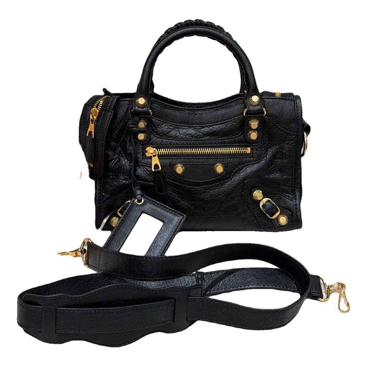 City leather handbag